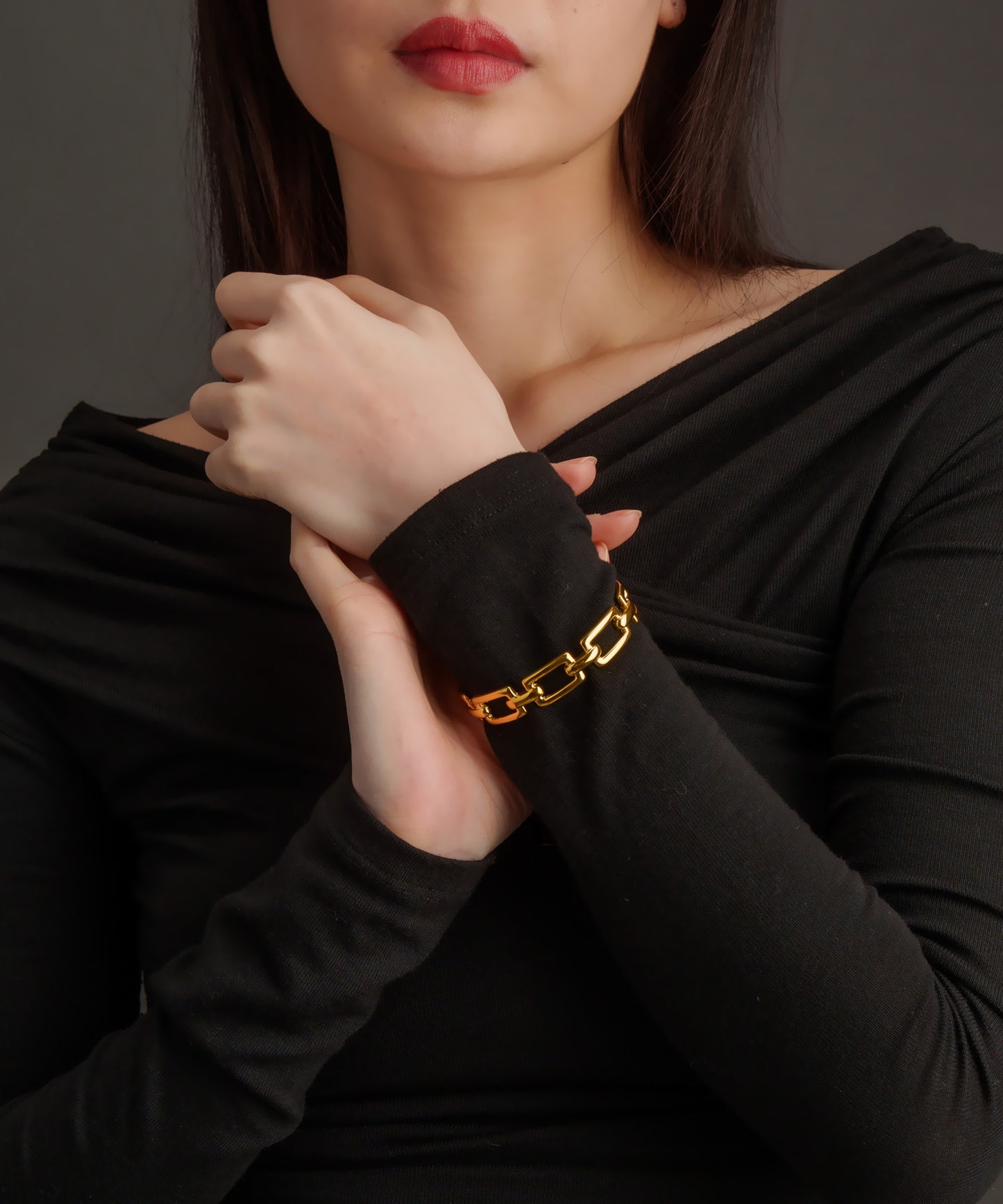 スクエアチェーンバングル【Gold】