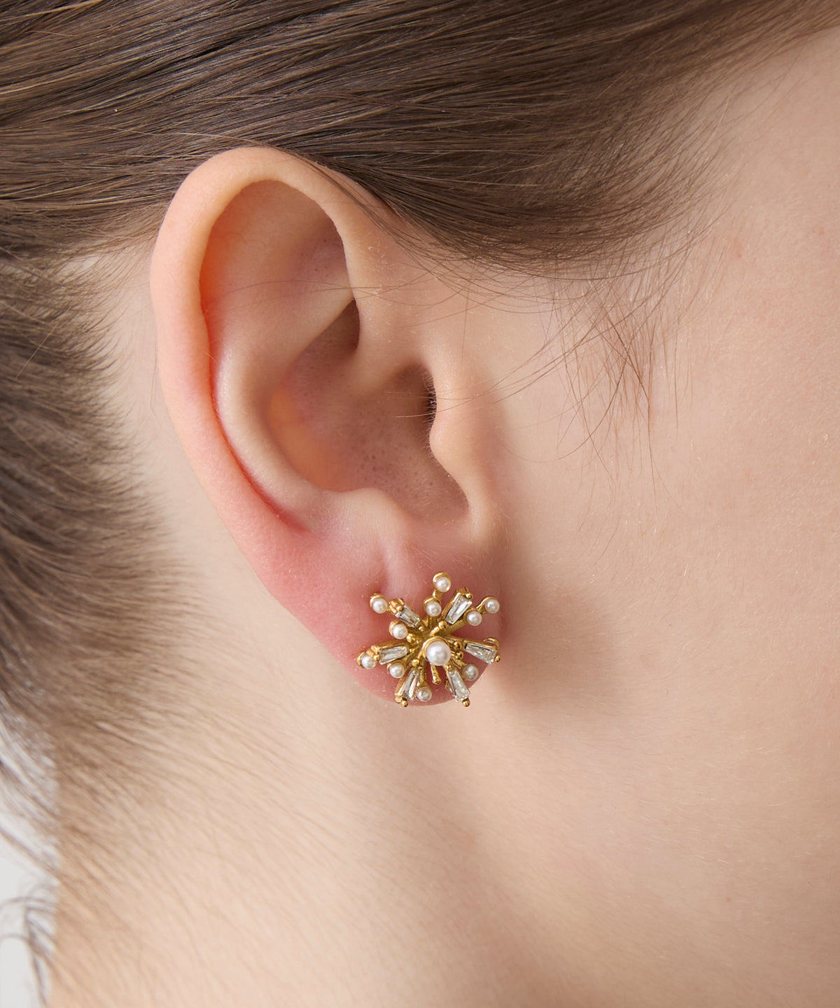 立体フラワーピアス【Gold】