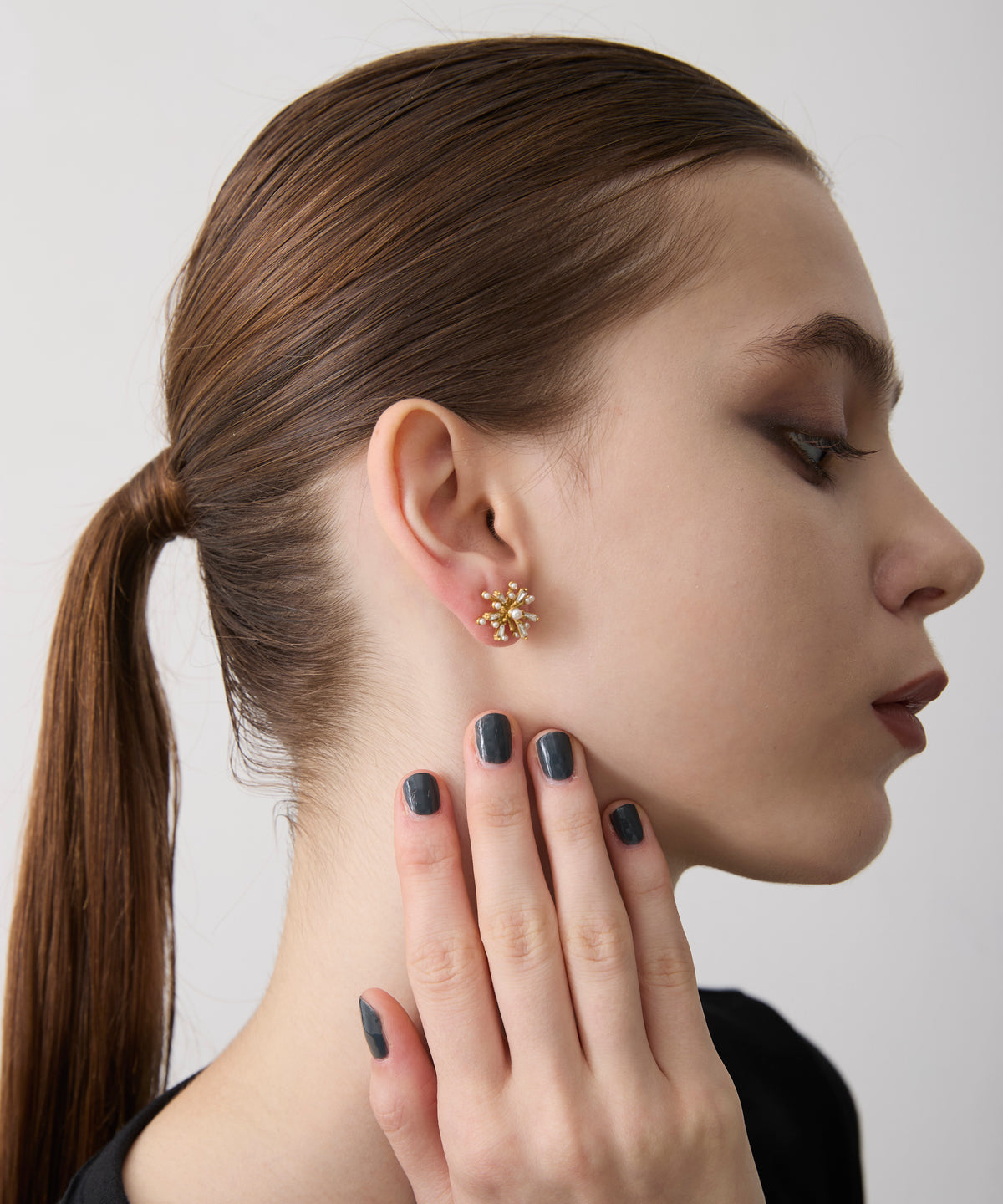 立体フラワーピアス【Gold】