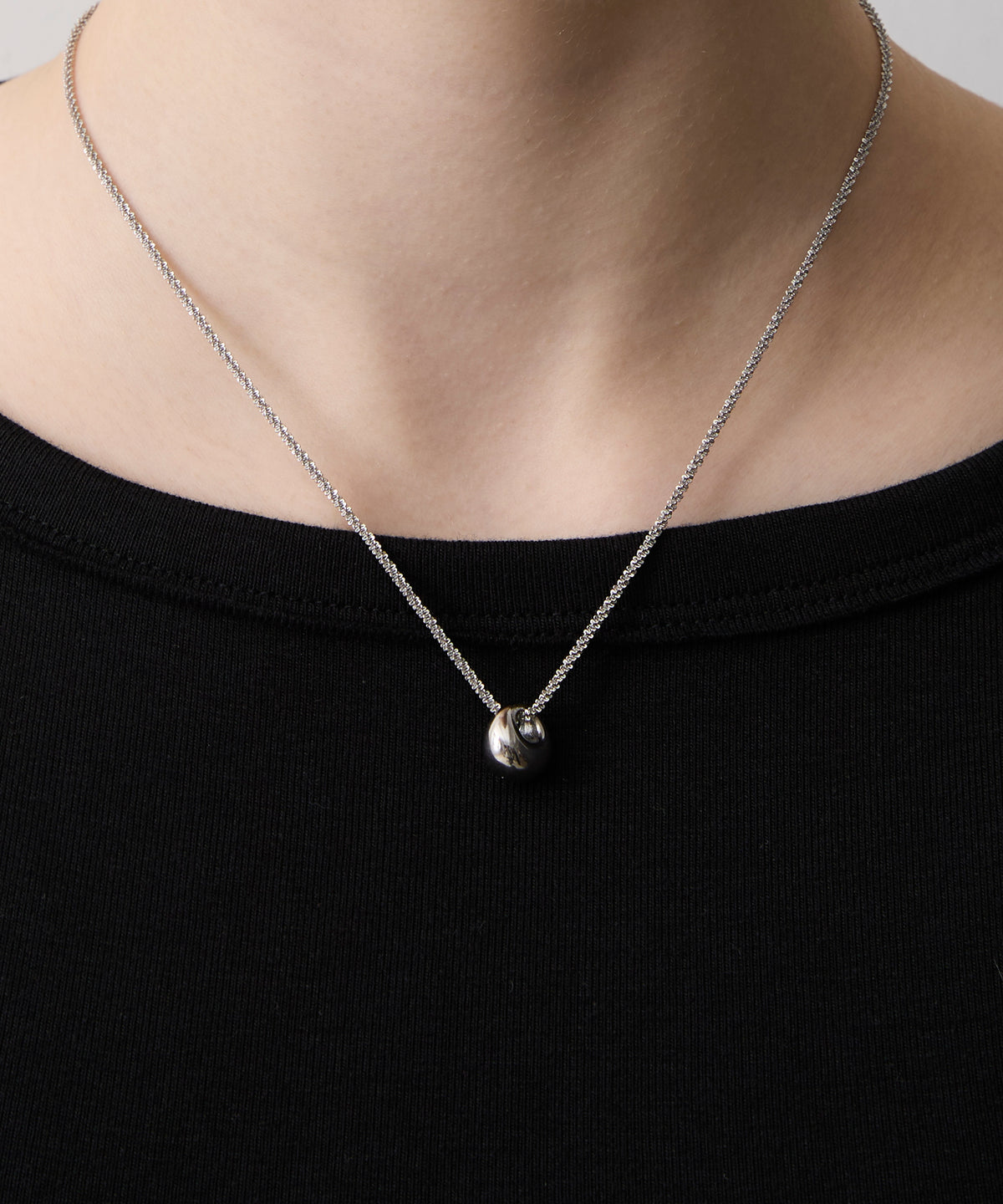 ボリュームリングシルバーチェーンネックレス【Silver】