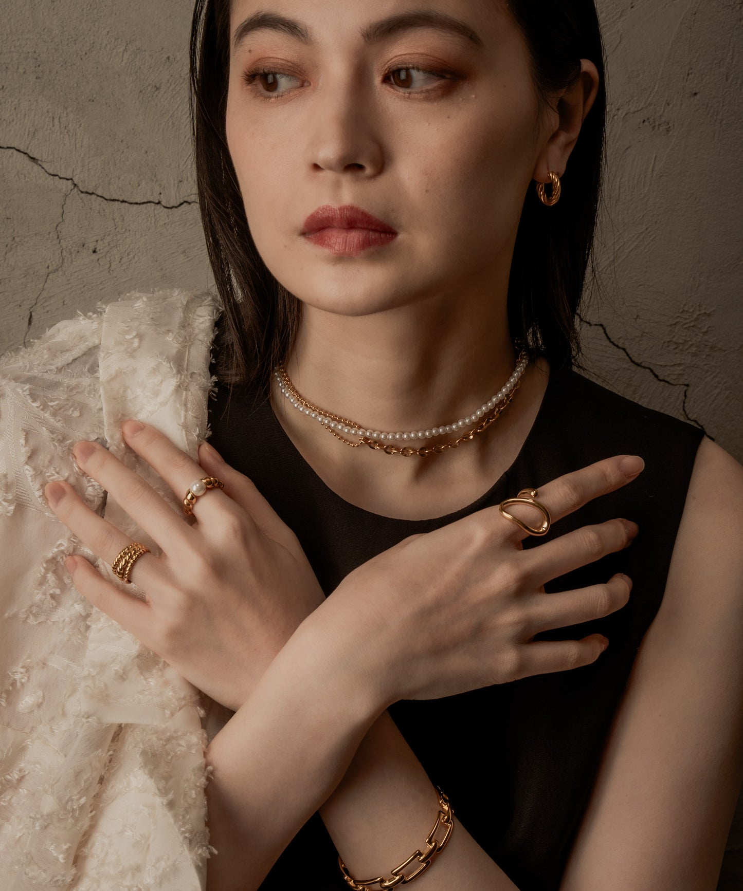 3連ロープモチーフリング【Gold】