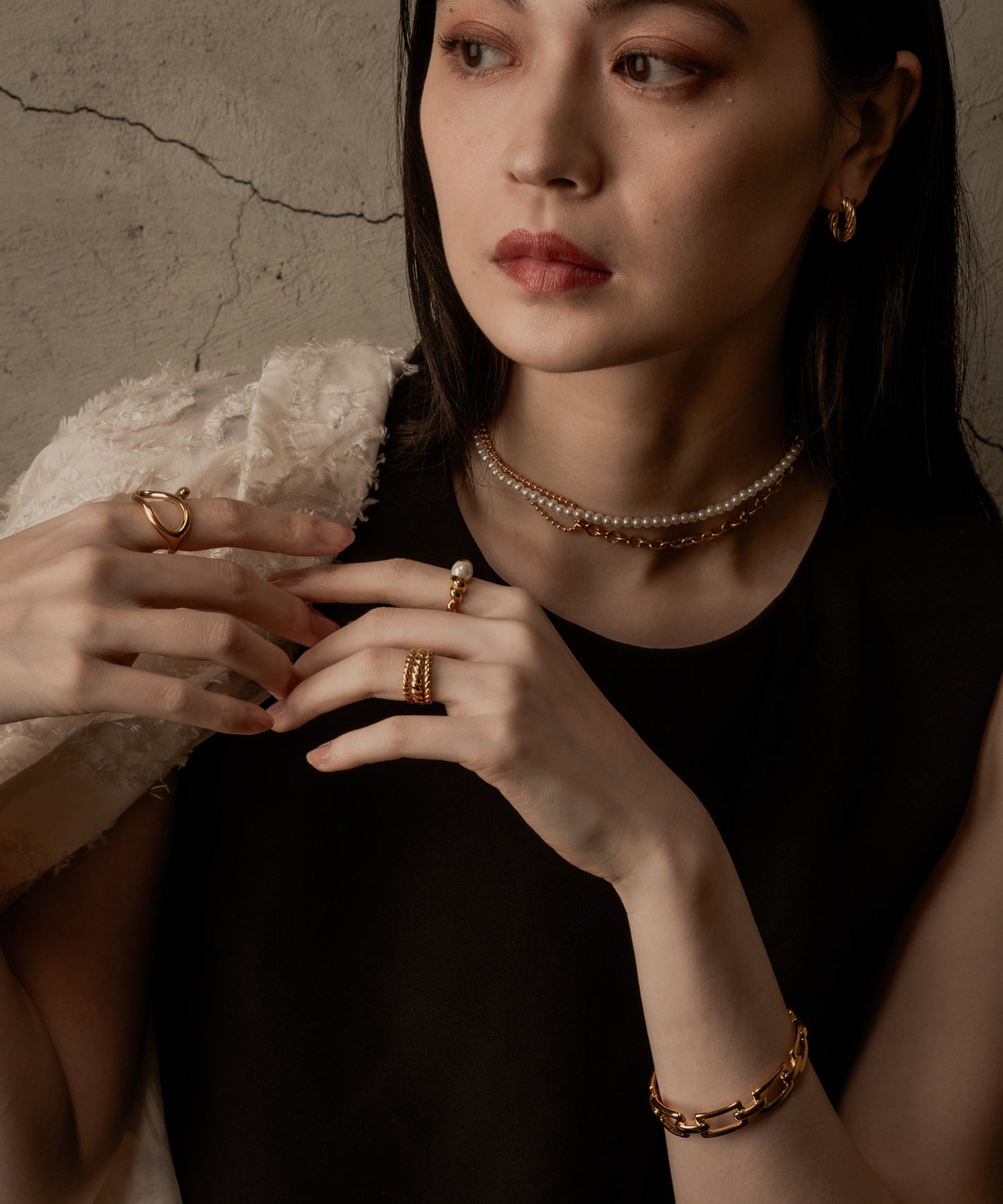 3連ロープモチーフリング【Gold】