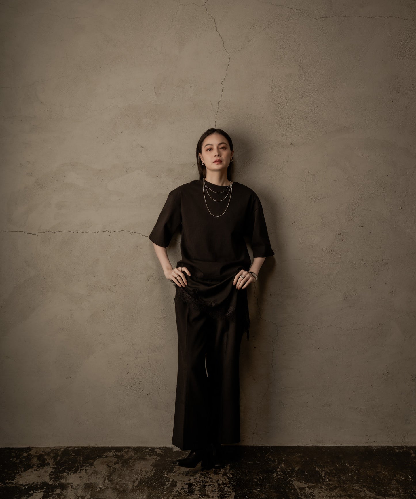 ロングMIXボールチェーンネックレス【Silver】