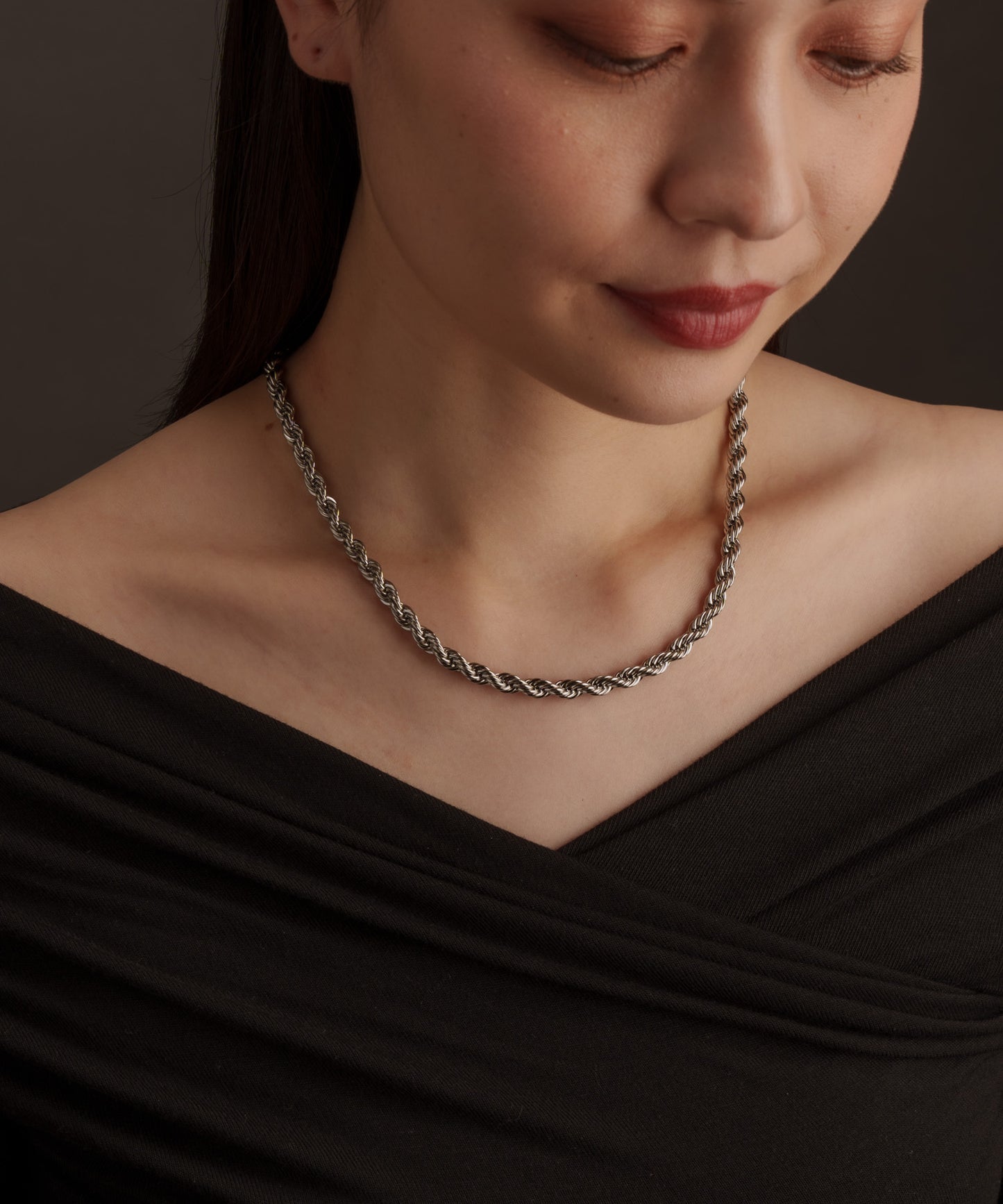 ツイストチェーンネックレス【Silver】
