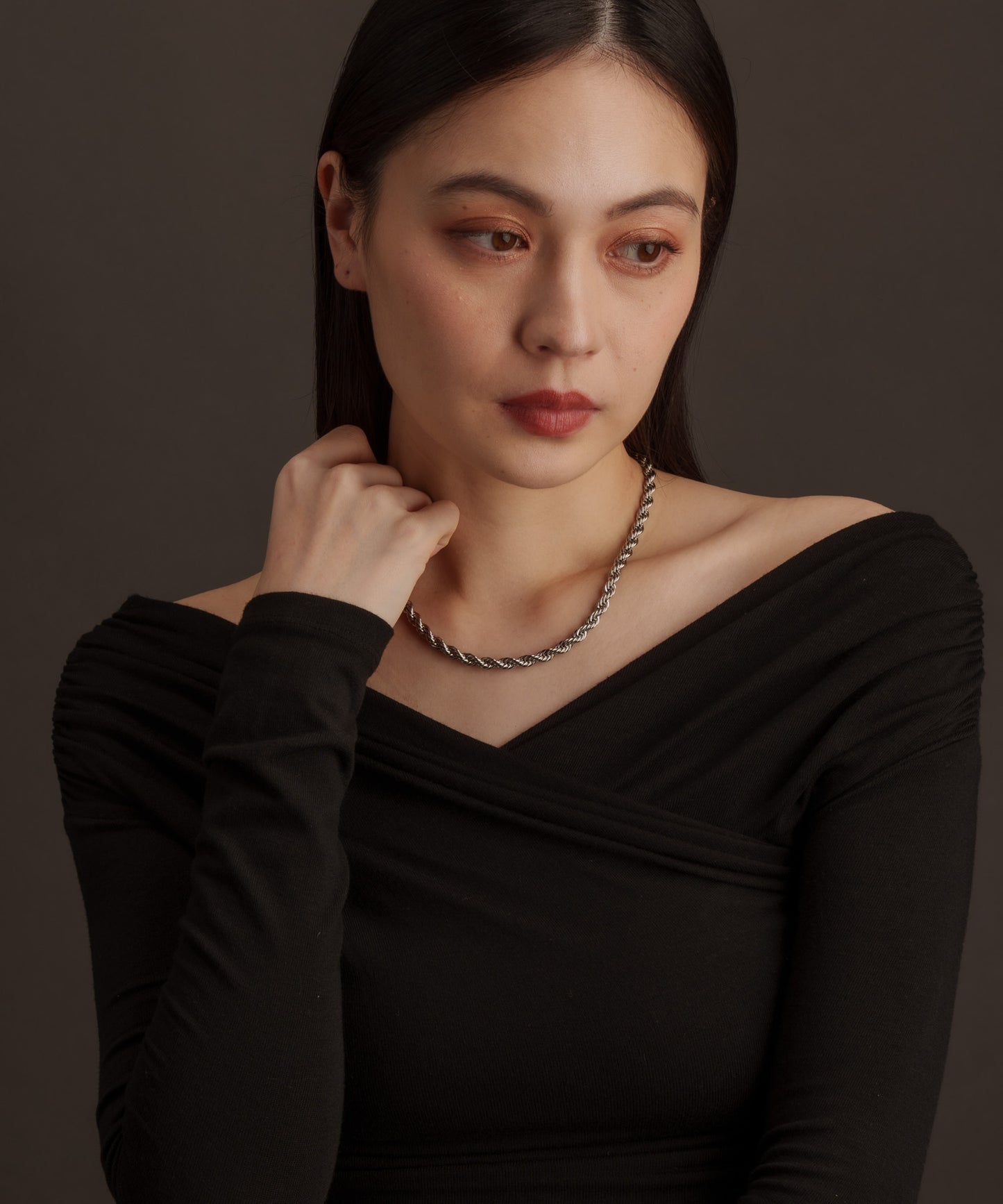 ツイストチェーンネックレス【Silver】