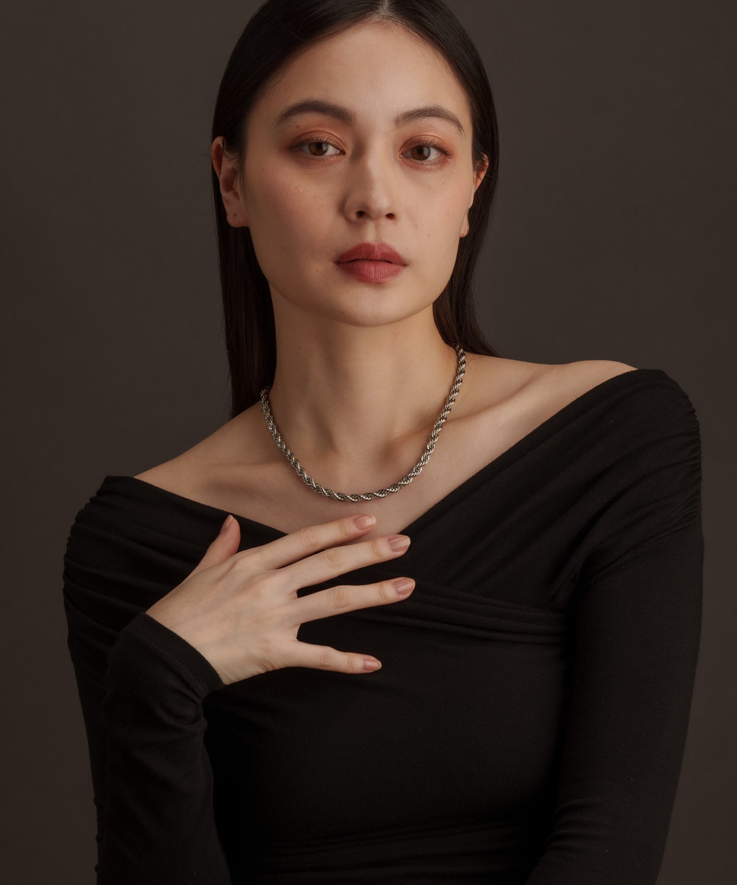 ツイストチェーンネックレス【Silver】