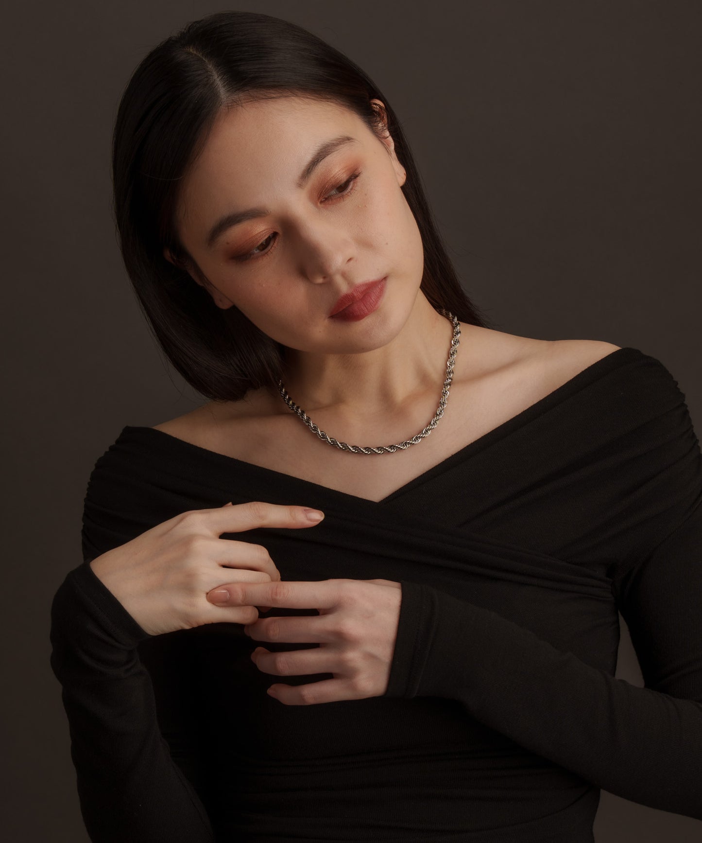 ツイストチェーンネックレス【Silver】