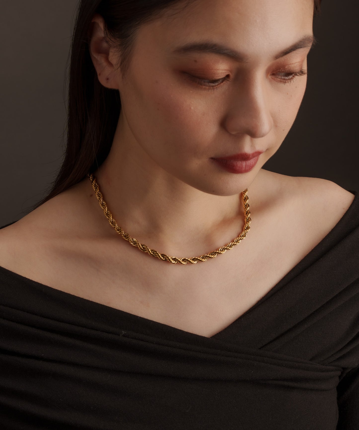 ツイストチェーンネックレス【Gold】