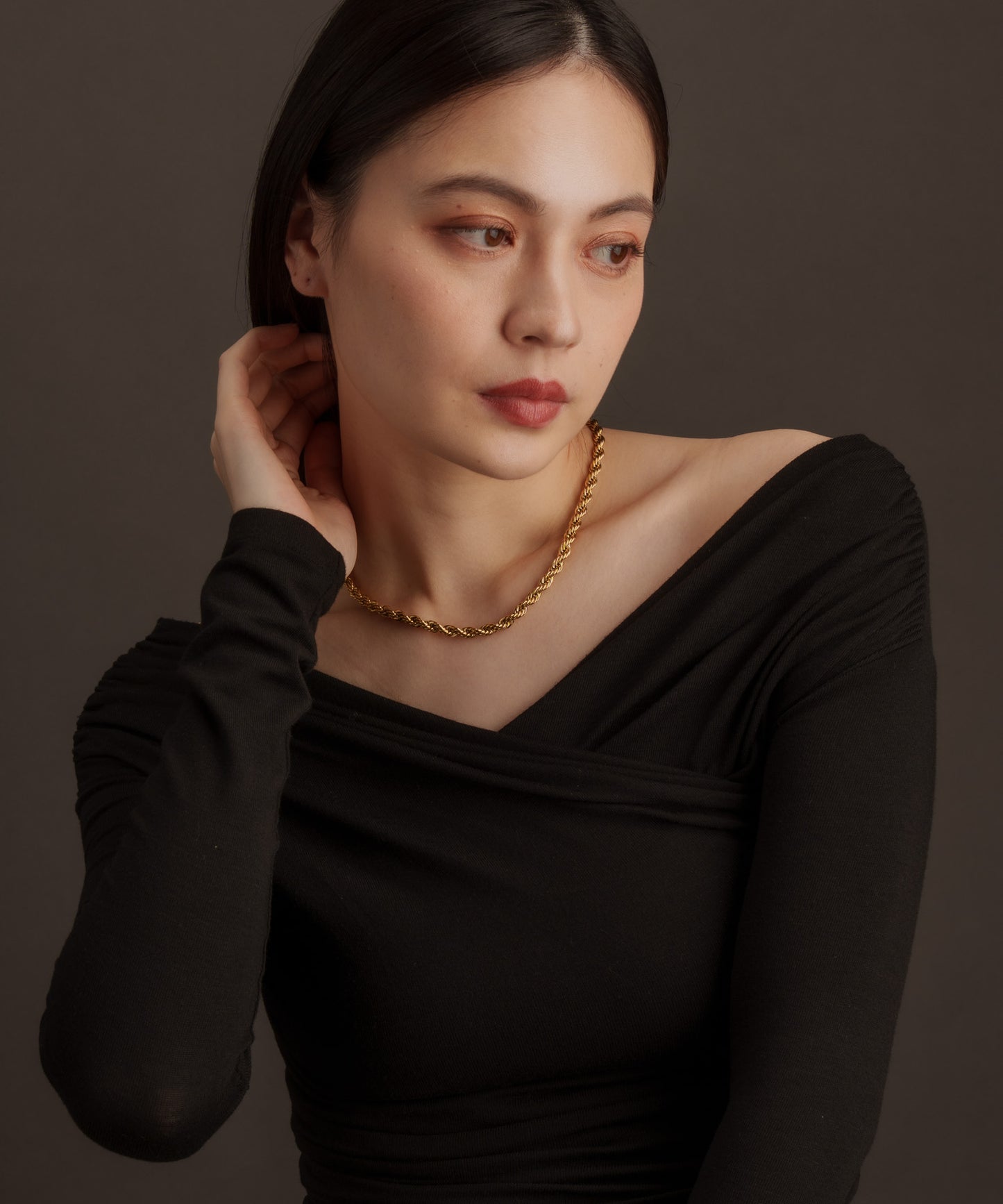 ツイストチェーンネックレス【Gold】