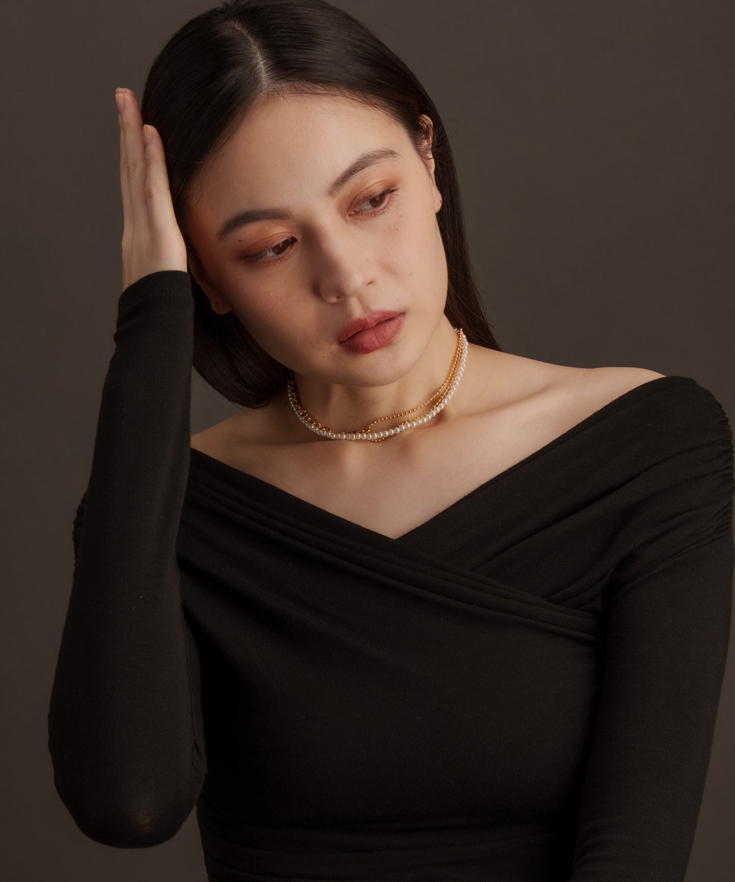 マテリアルMIX2連ネックレス【Gold】