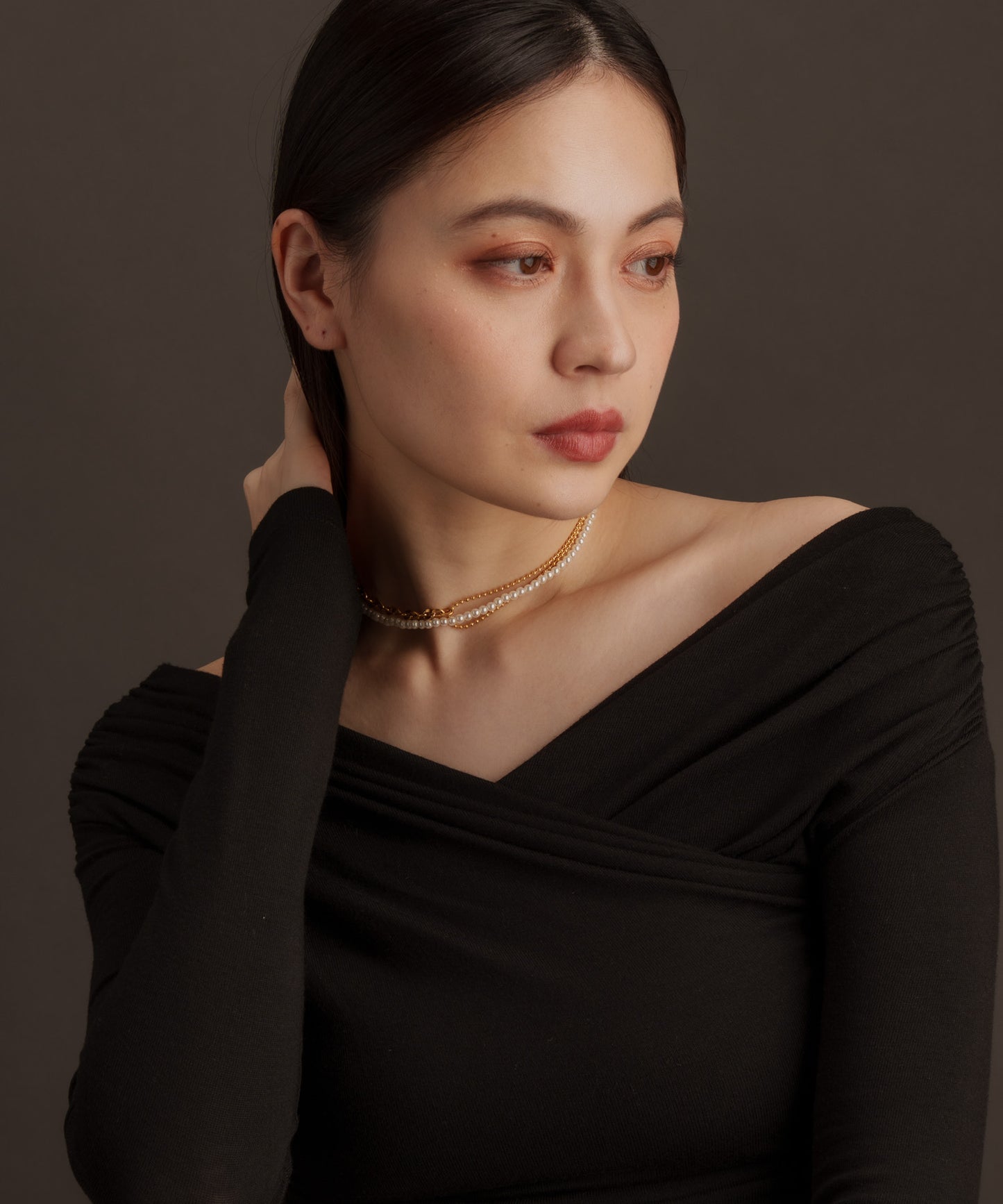 マテリアルMIX2連ネックレス【Gold】