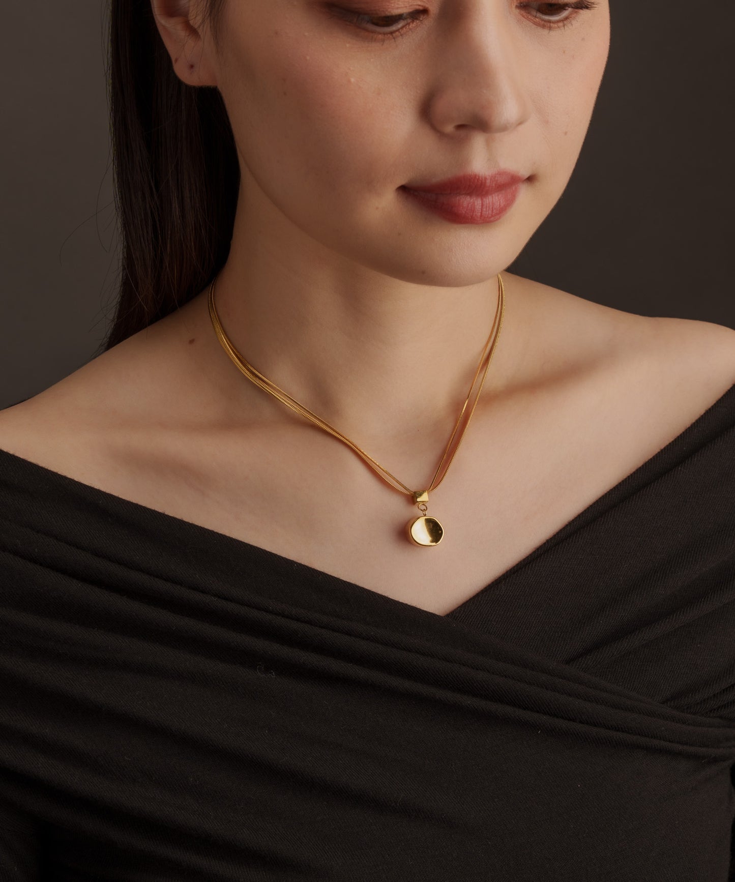 サークルデントネックレス【Gold】