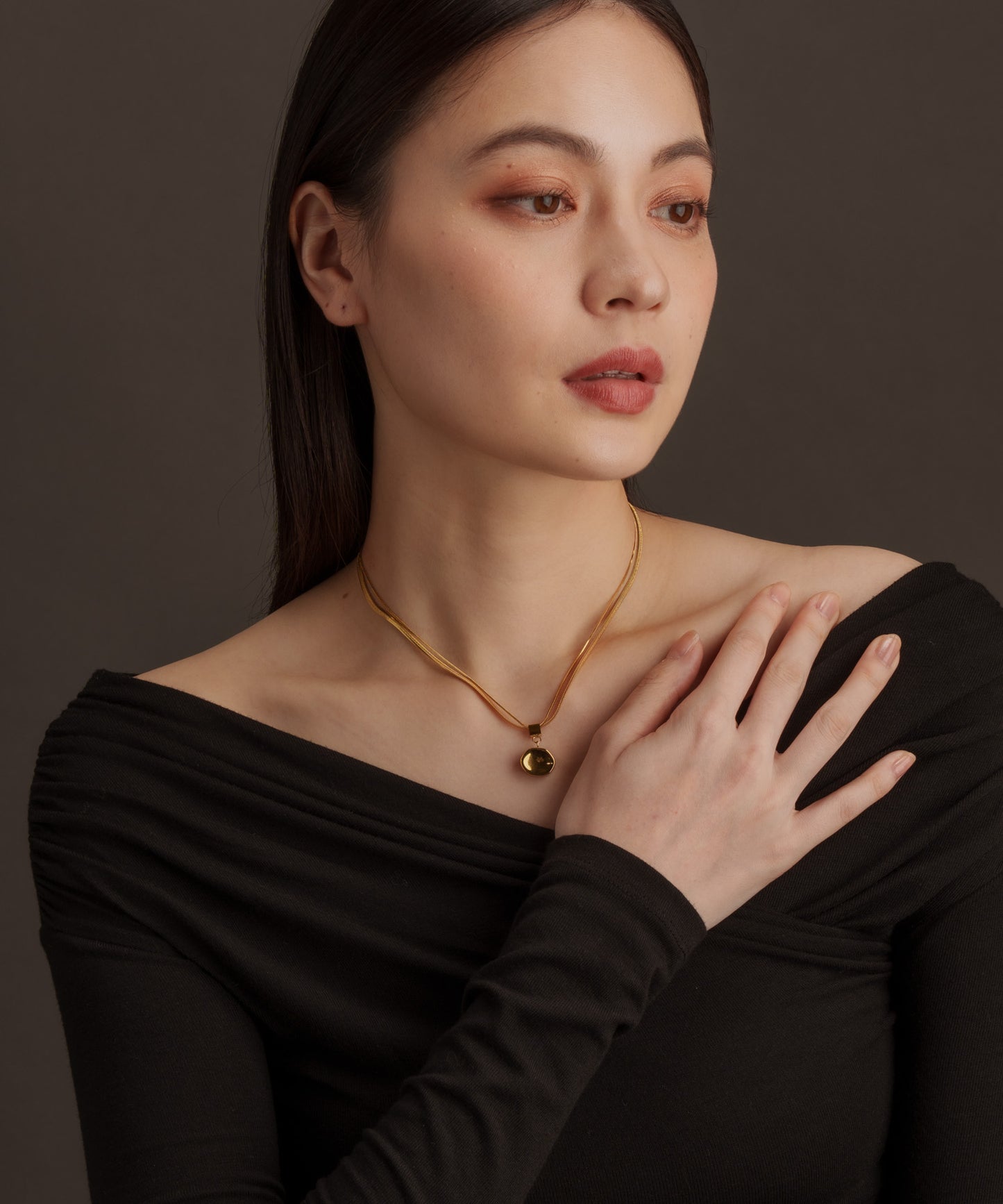 サークルデントネックレス【Gold】