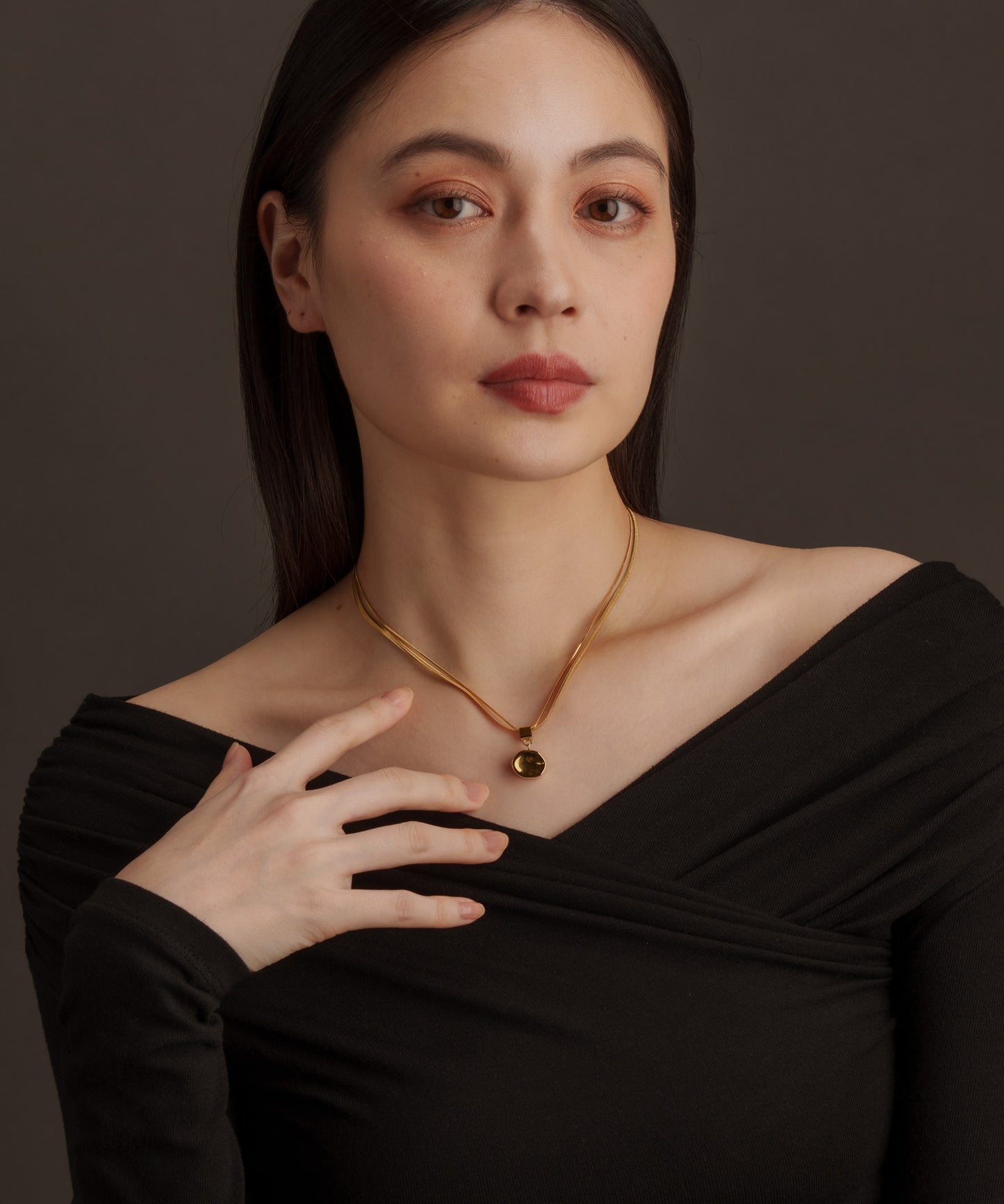 サークルデントネックレス【Gold】