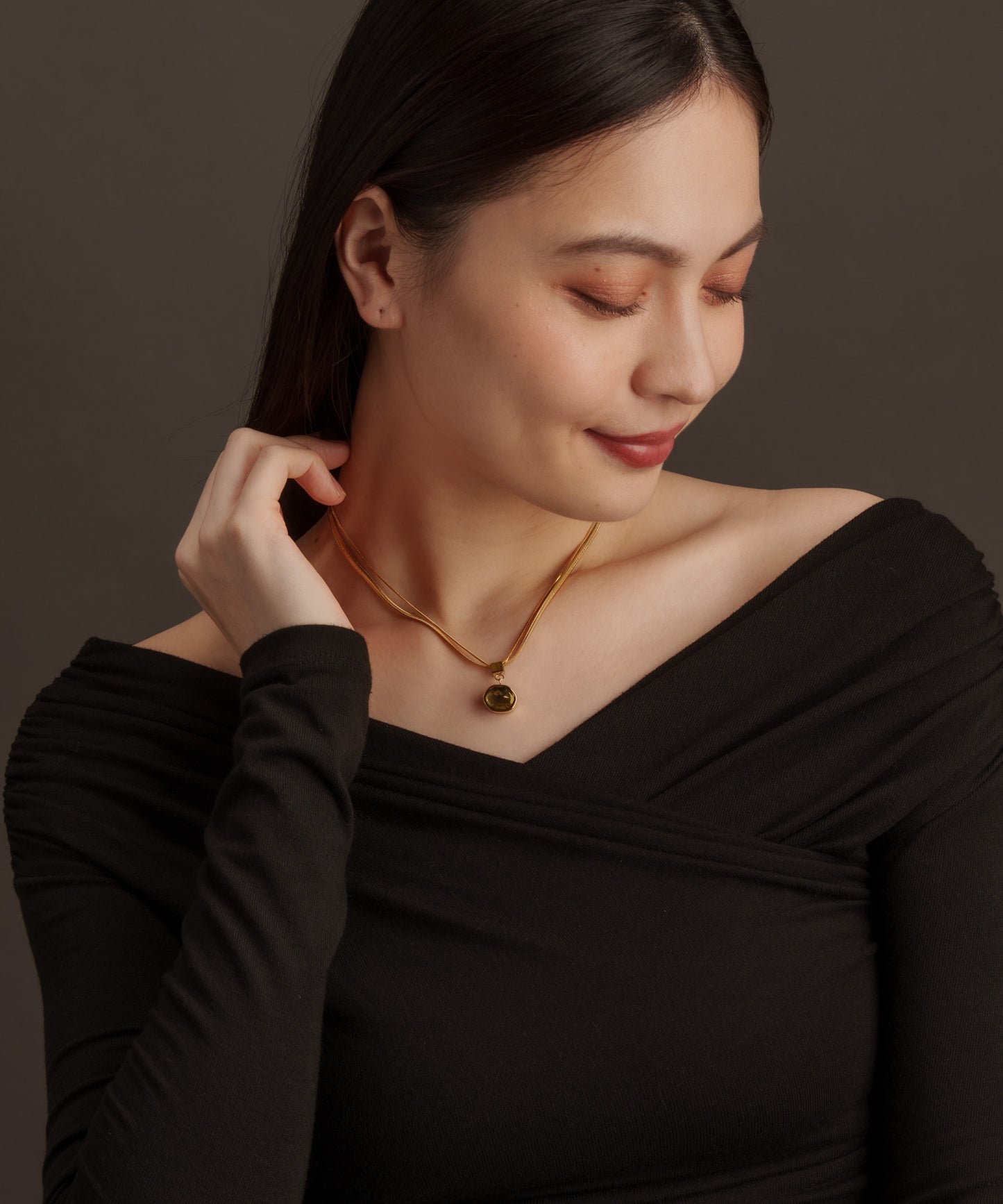 サークルデントネックレス【Gold】