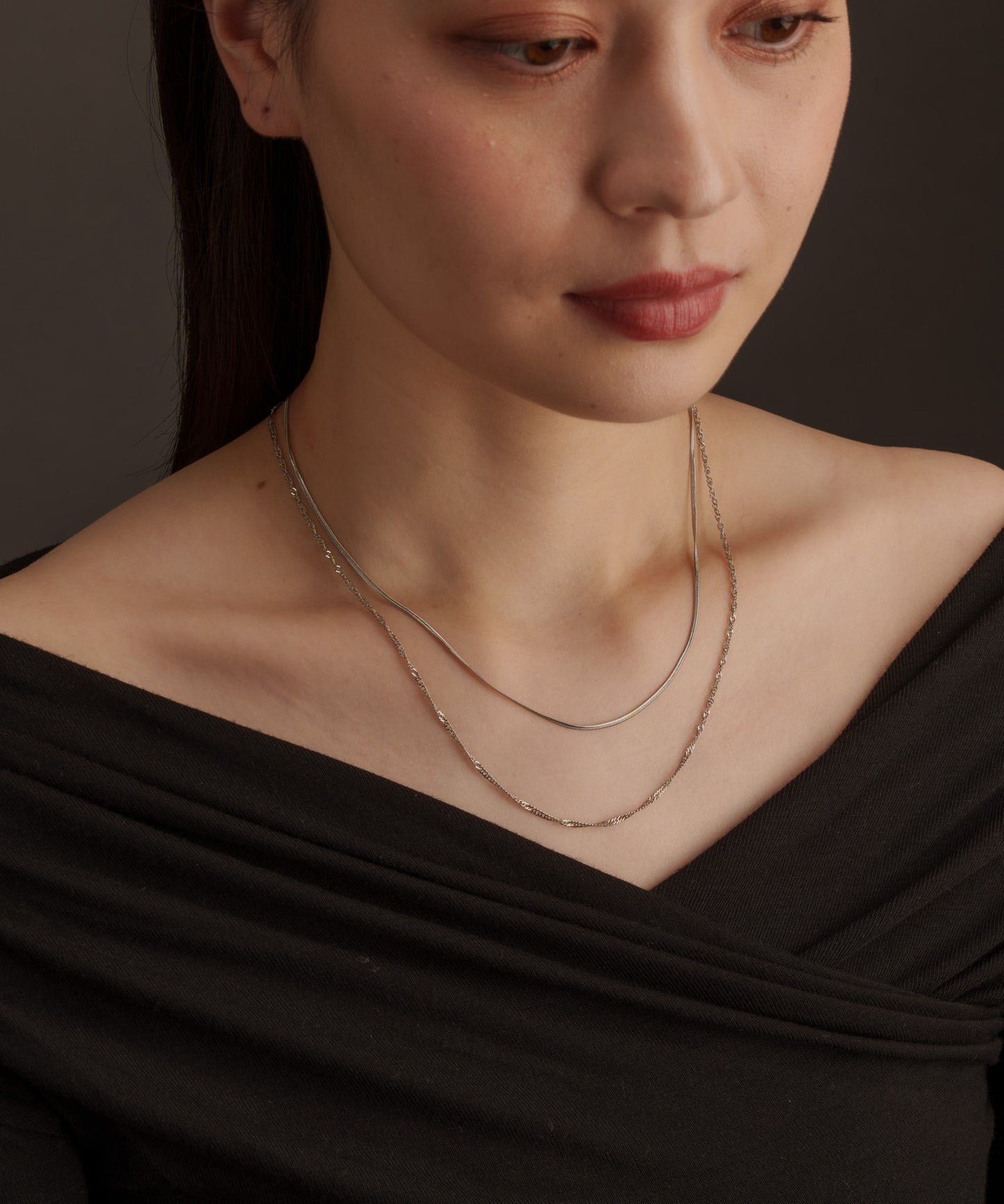 スネークツイスト2連ネックレス【Silver】