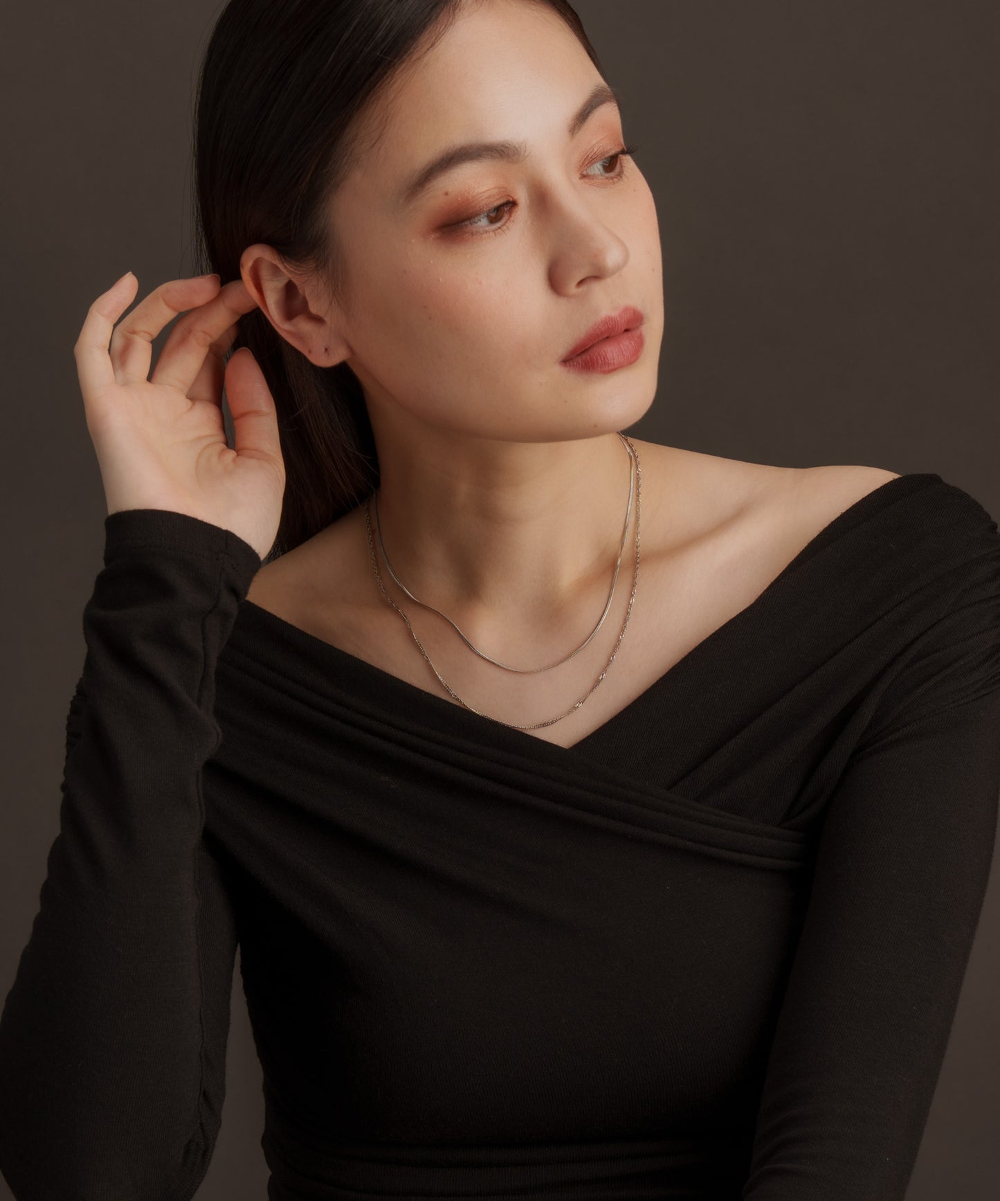 スネークツイスト2連ネックレス【Silver】