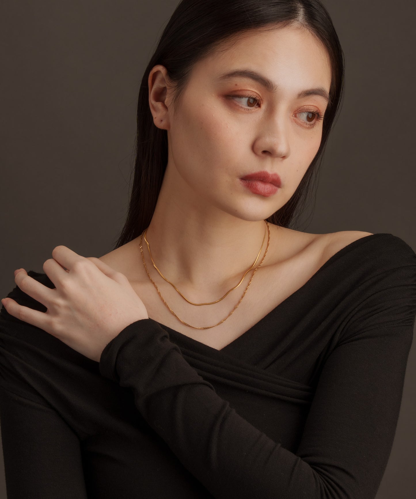 スネークツイスト2連ネックレス【Gold】