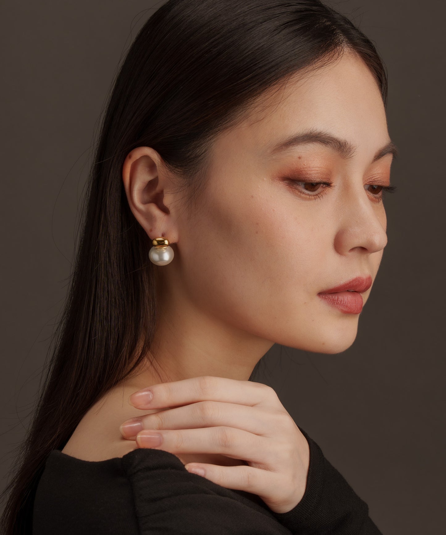 パールライクボールピアス【Gold】