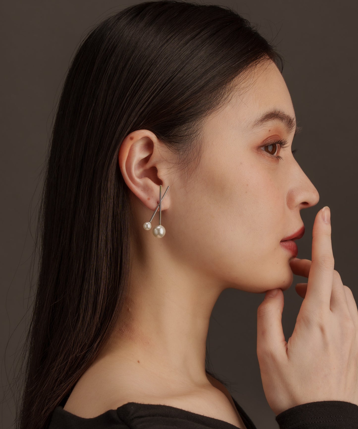 パールライククロスピアス【Silver】