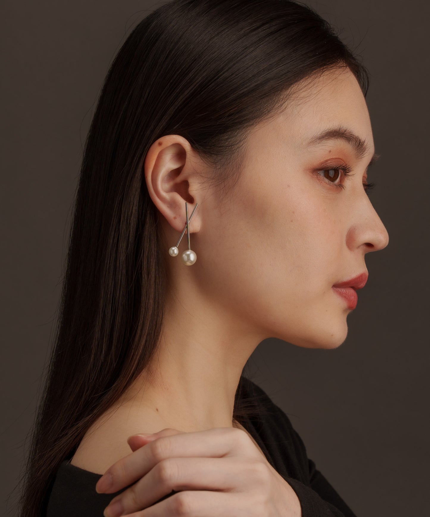 パールライククロスピアス【Silver】