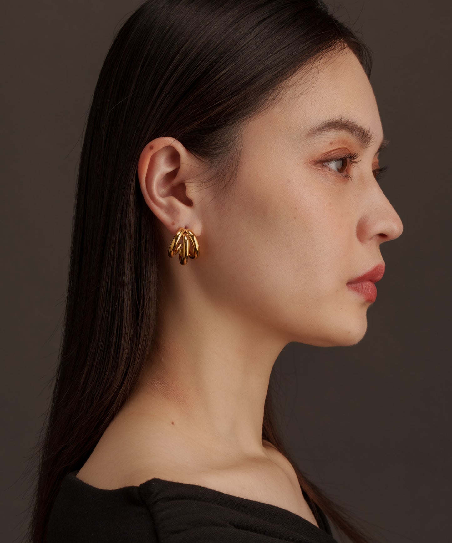 3連ドッキングCカーブピアス【Gold】