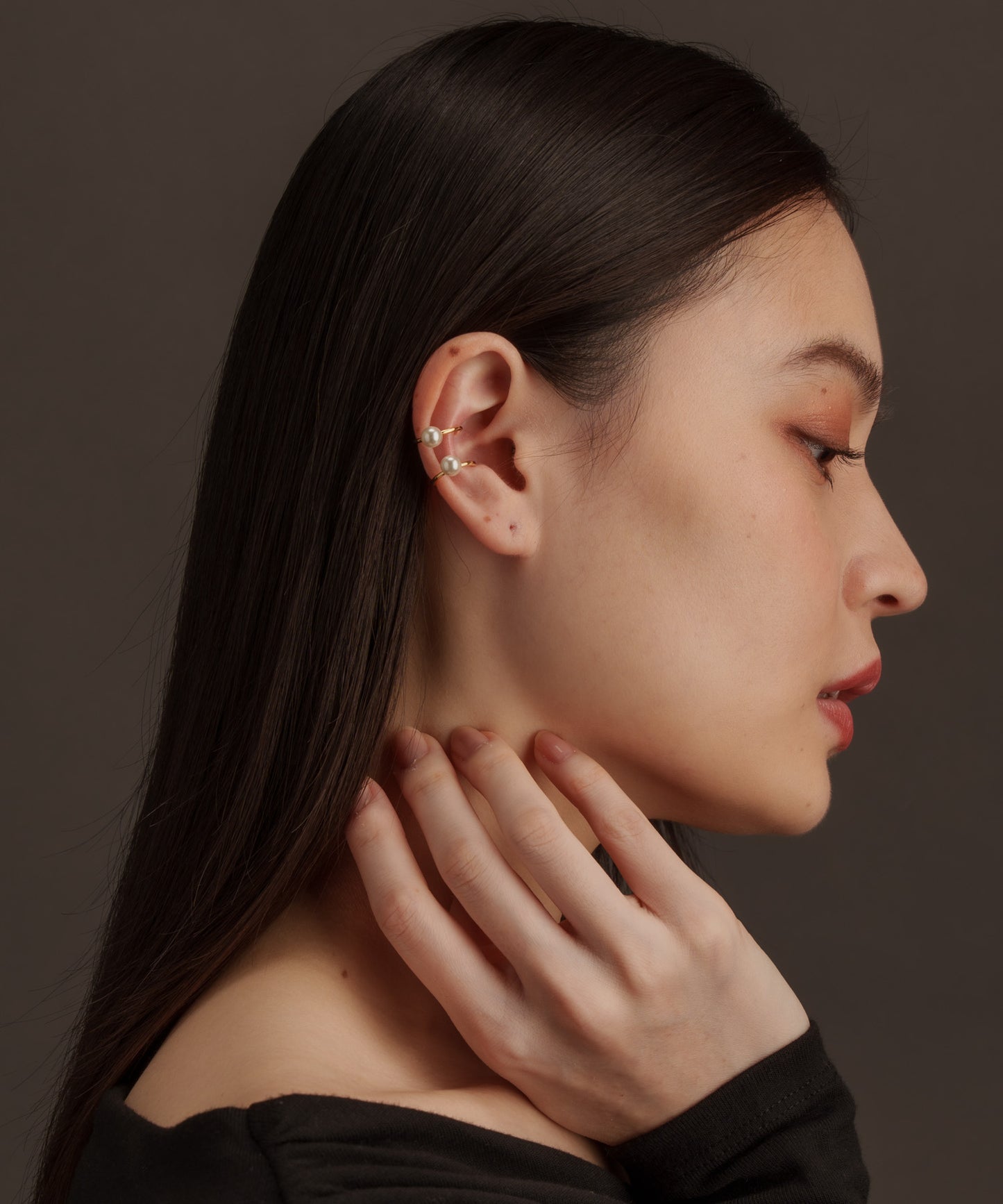 ダブルパールライクイヤーカフ【Gold】