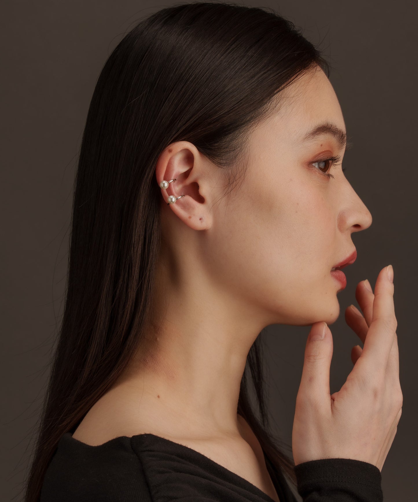 ダブルパールライクイヤーカフ【Silver】