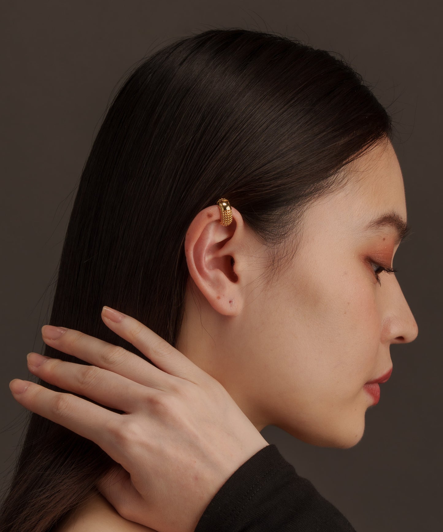 型押しボリュームイヤーカフ【Gold】