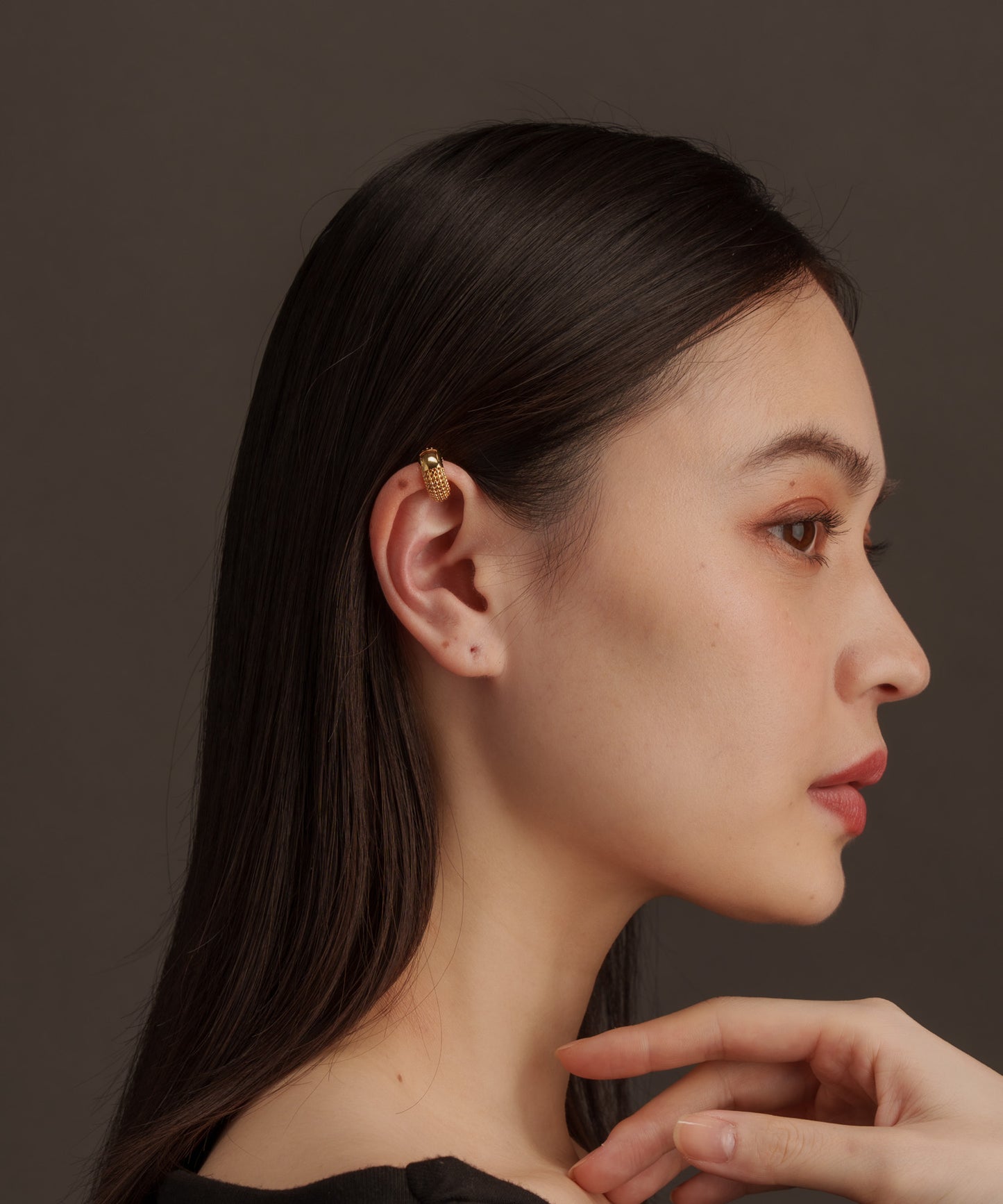 型押しボリュームイヤーカフ【Gold】