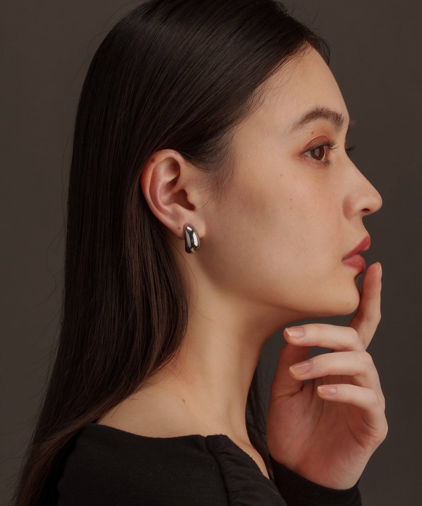 ボリュームティアドロップイヤリング【Silver】