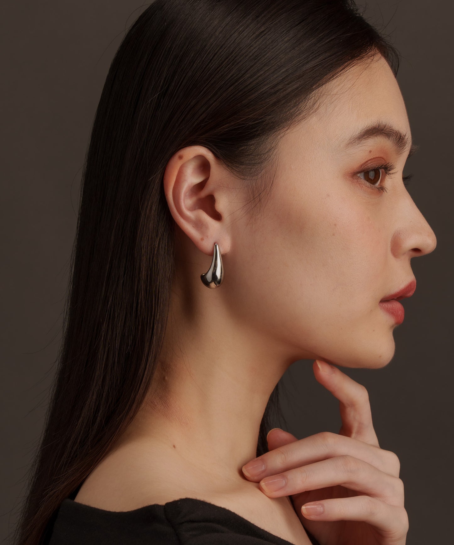 ボリュームドロップピアス【Silver】