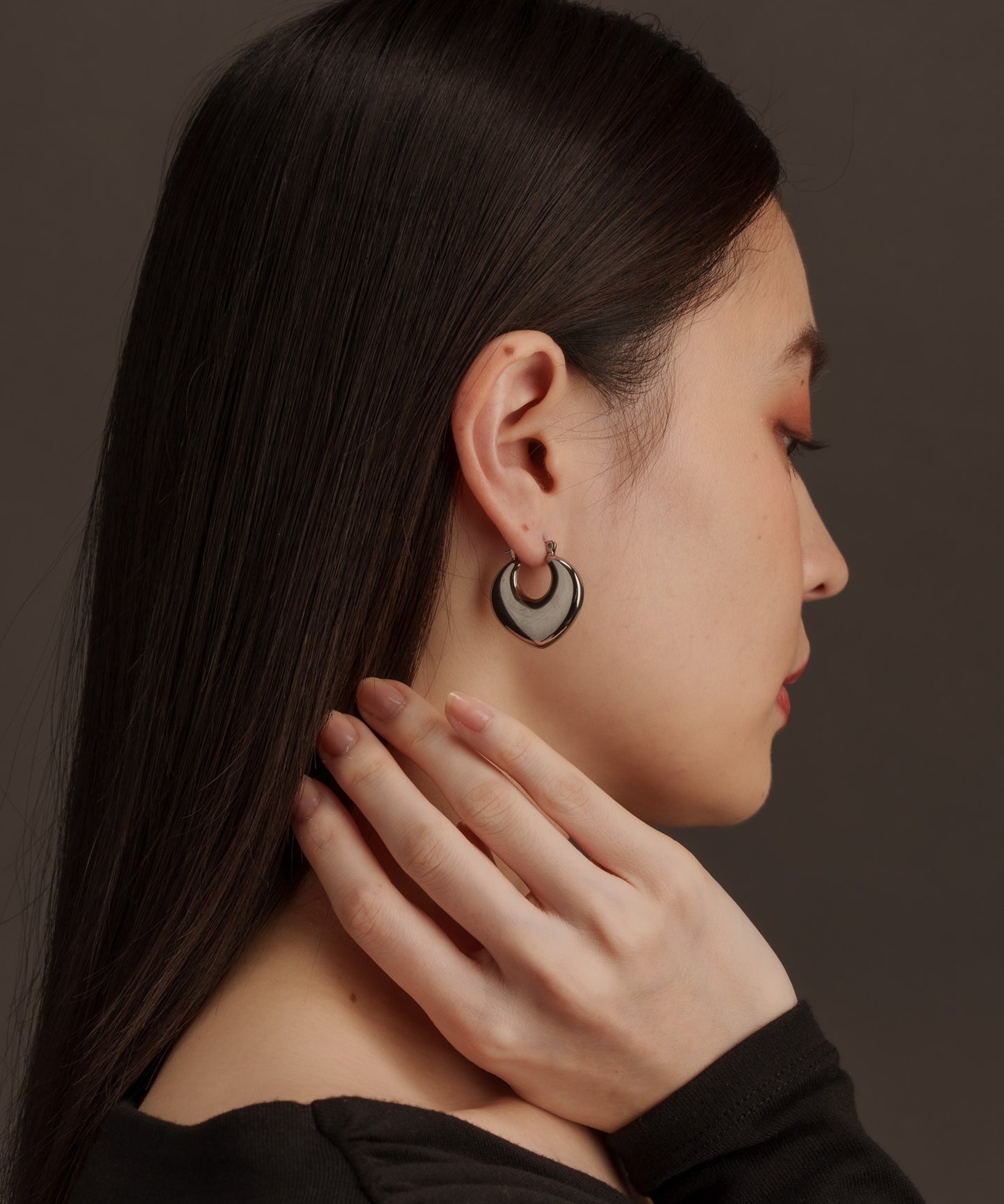 ボリュームプレートピアス【Silver】