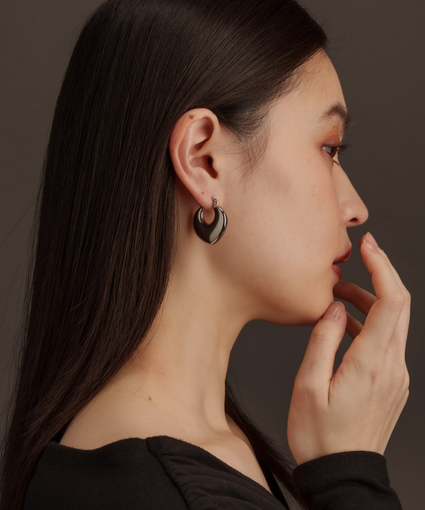 ボリュームプレートピアス【Silver】