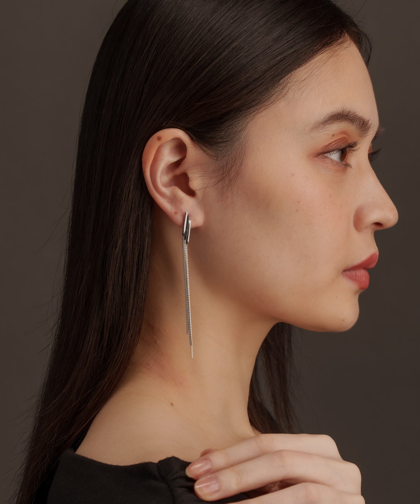 3スティックチェーンピアス【Silver】