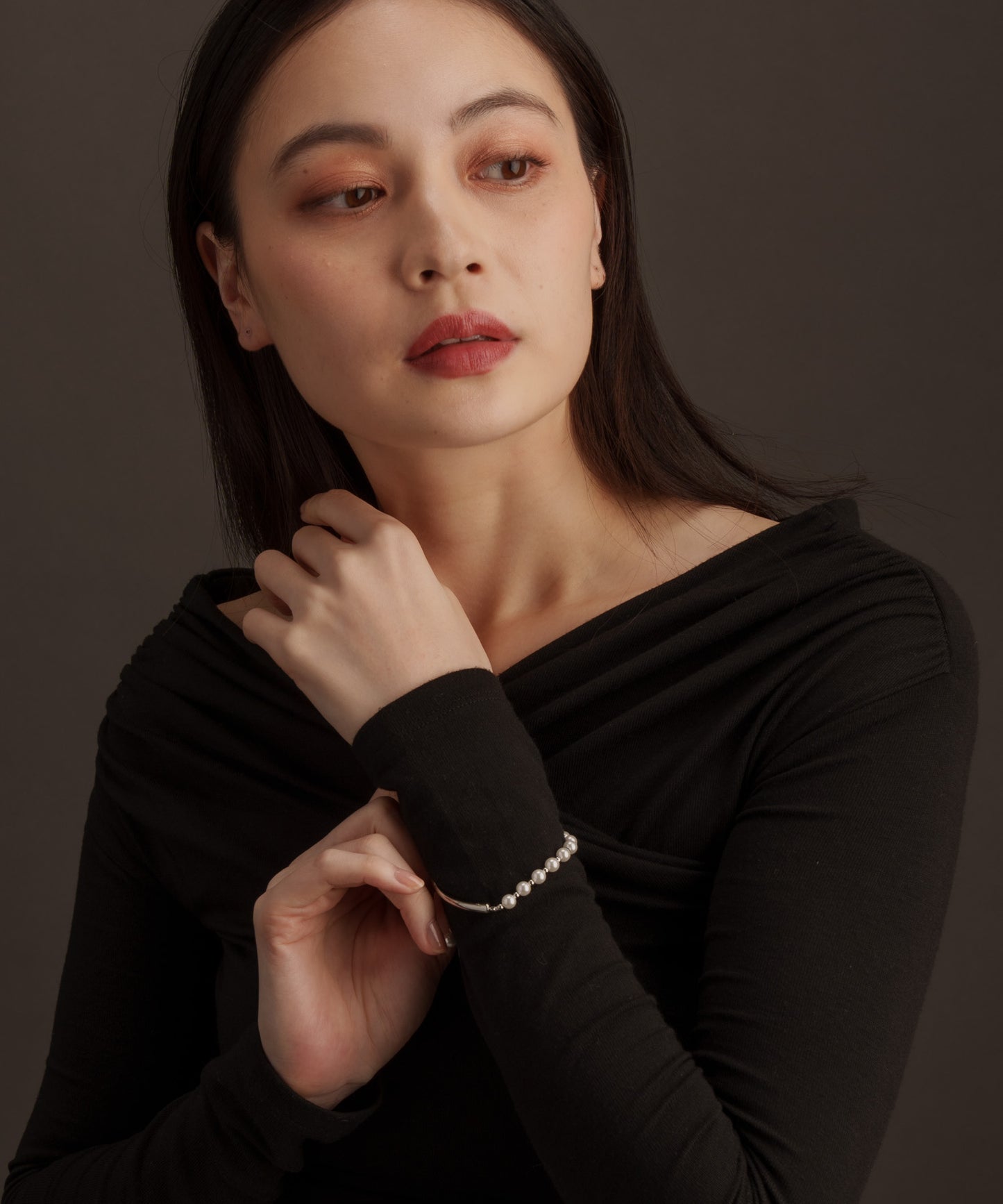 パールライクチェーンブレスレット【Silver】