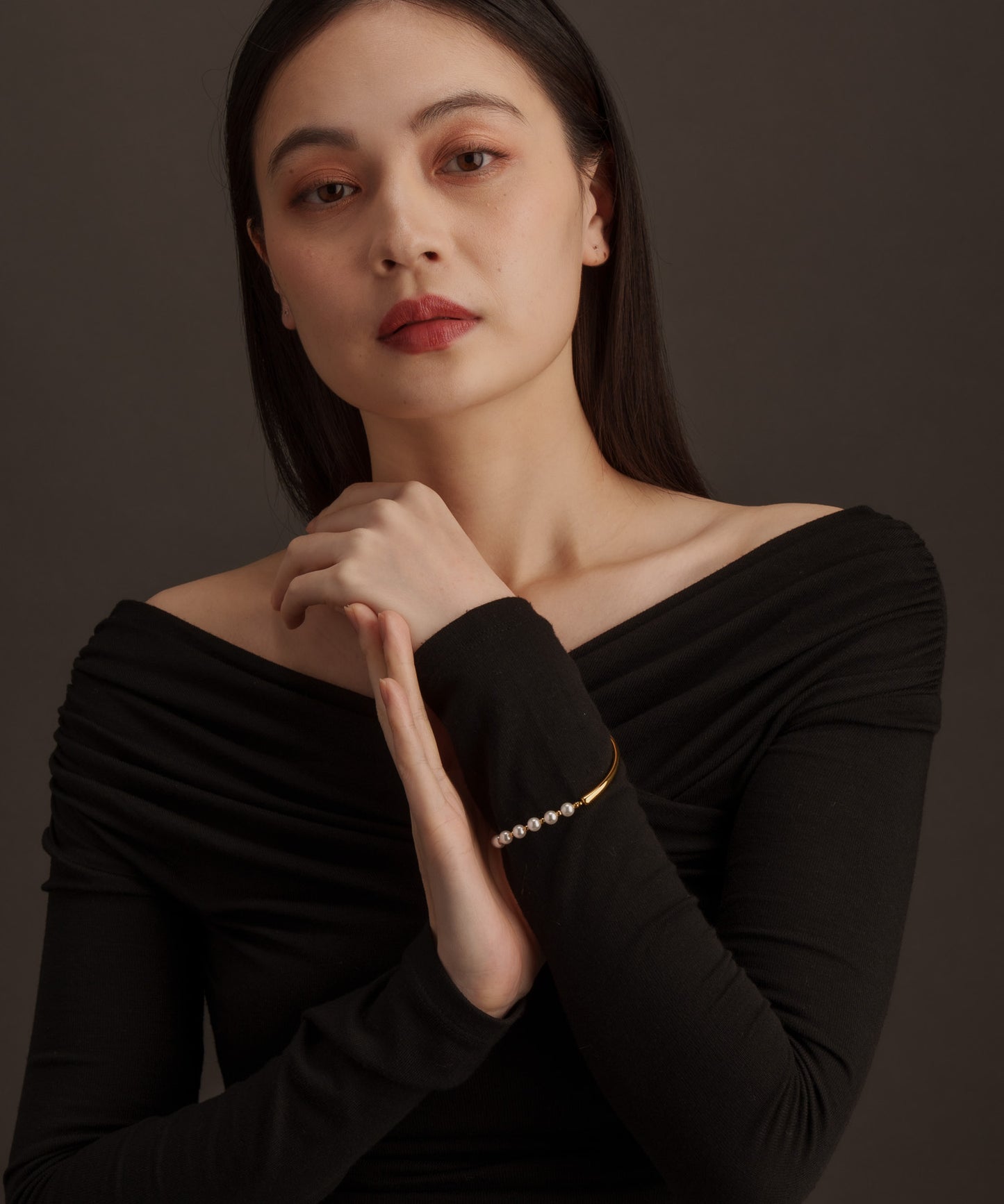 パールライクチェーンブレスレット【Gold】