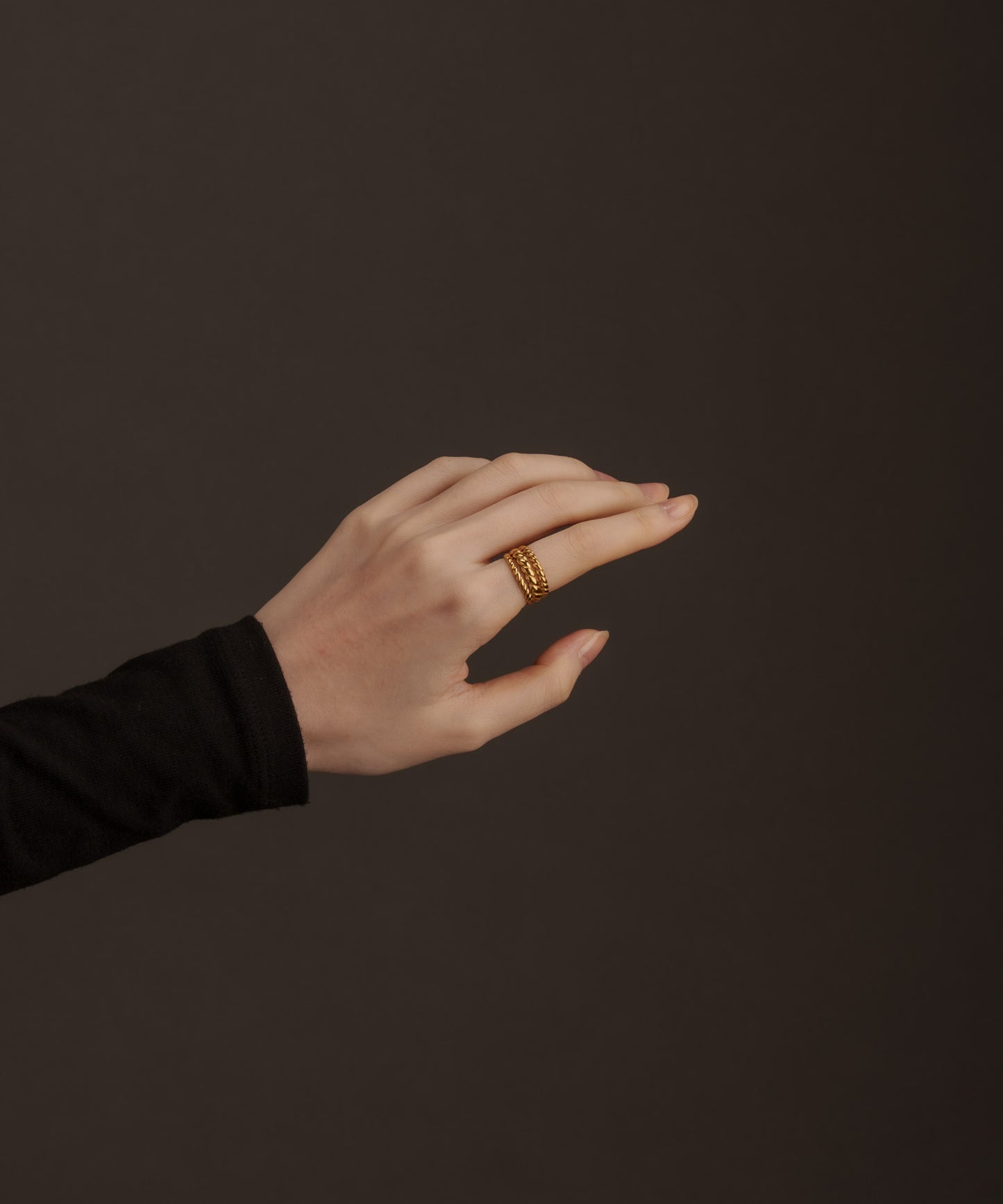 3連ロープモチーフリング【Gold】