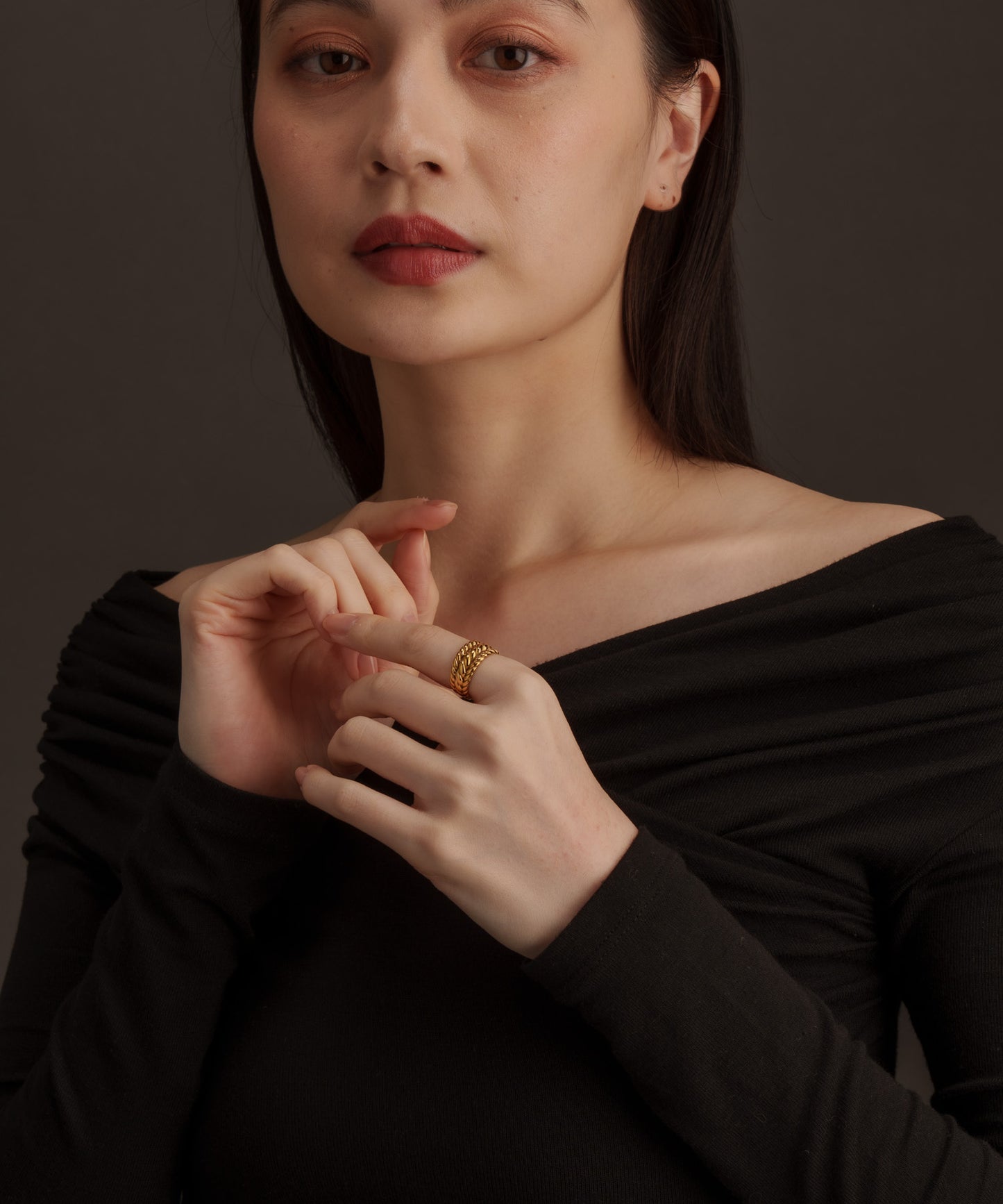 3連ロープモチーフリング【Gold】