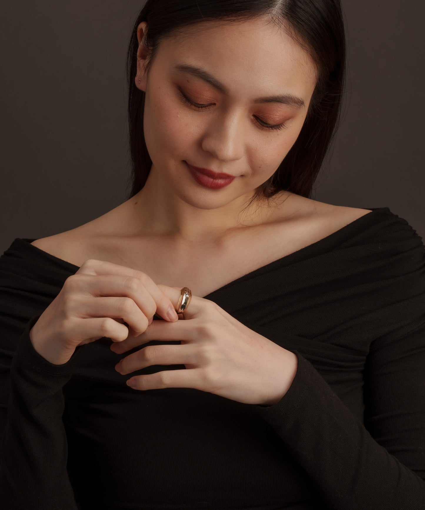 プレート樹脂リング【Gold】