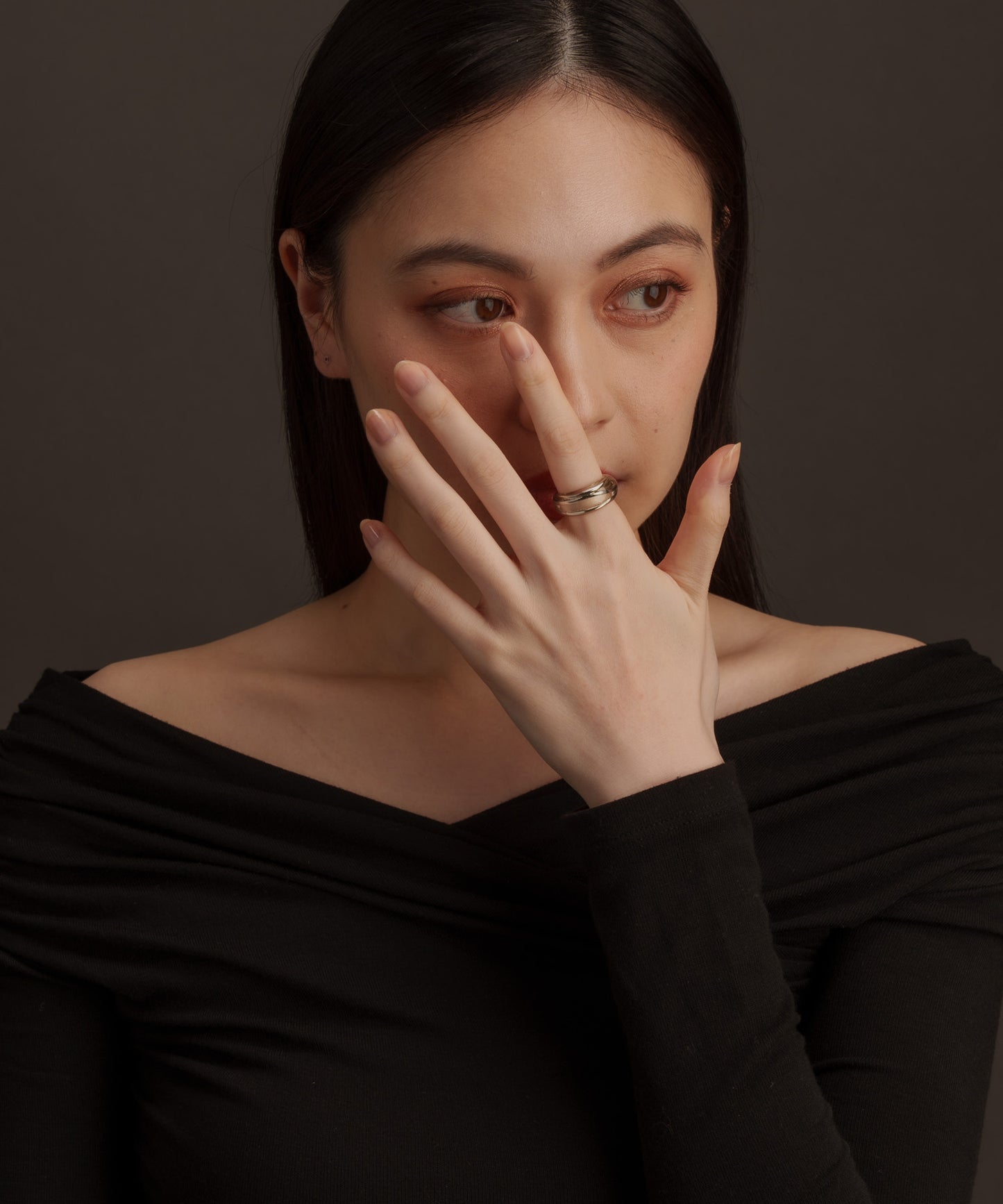 レイヤード樹脂リング【Silver】　　