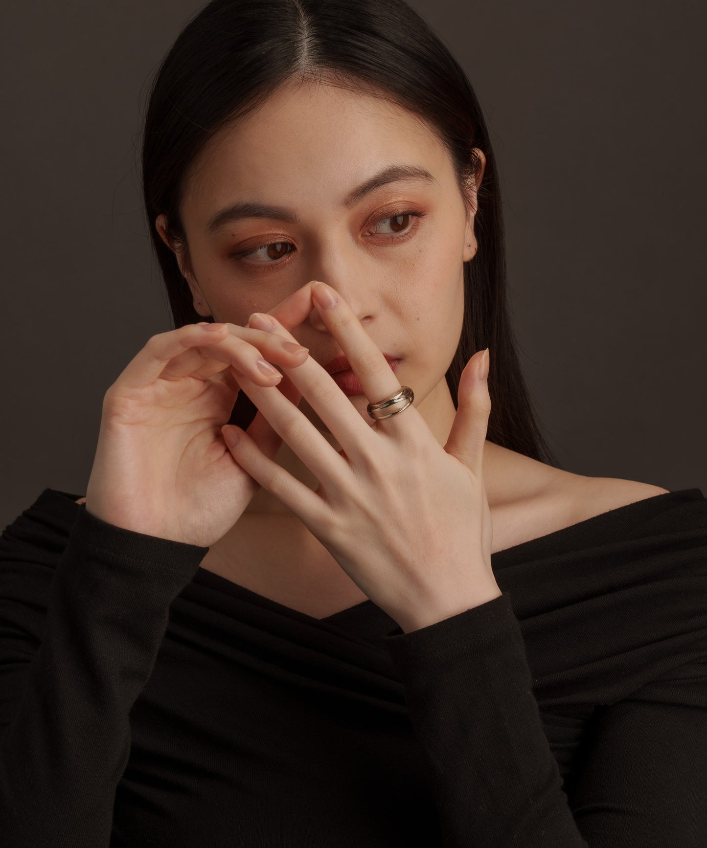 レイヤード樹脂リング【Silver】　　