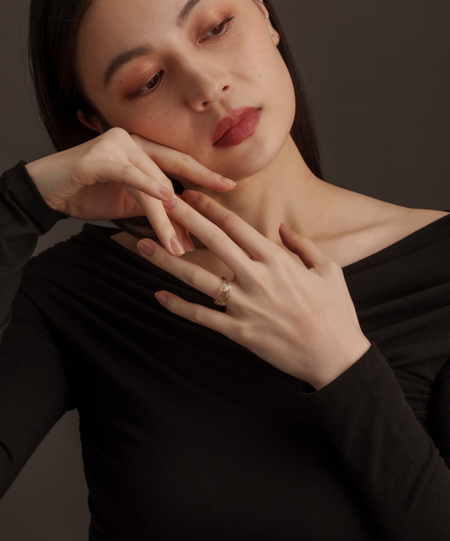 チェーン樹脂リング【Silver】