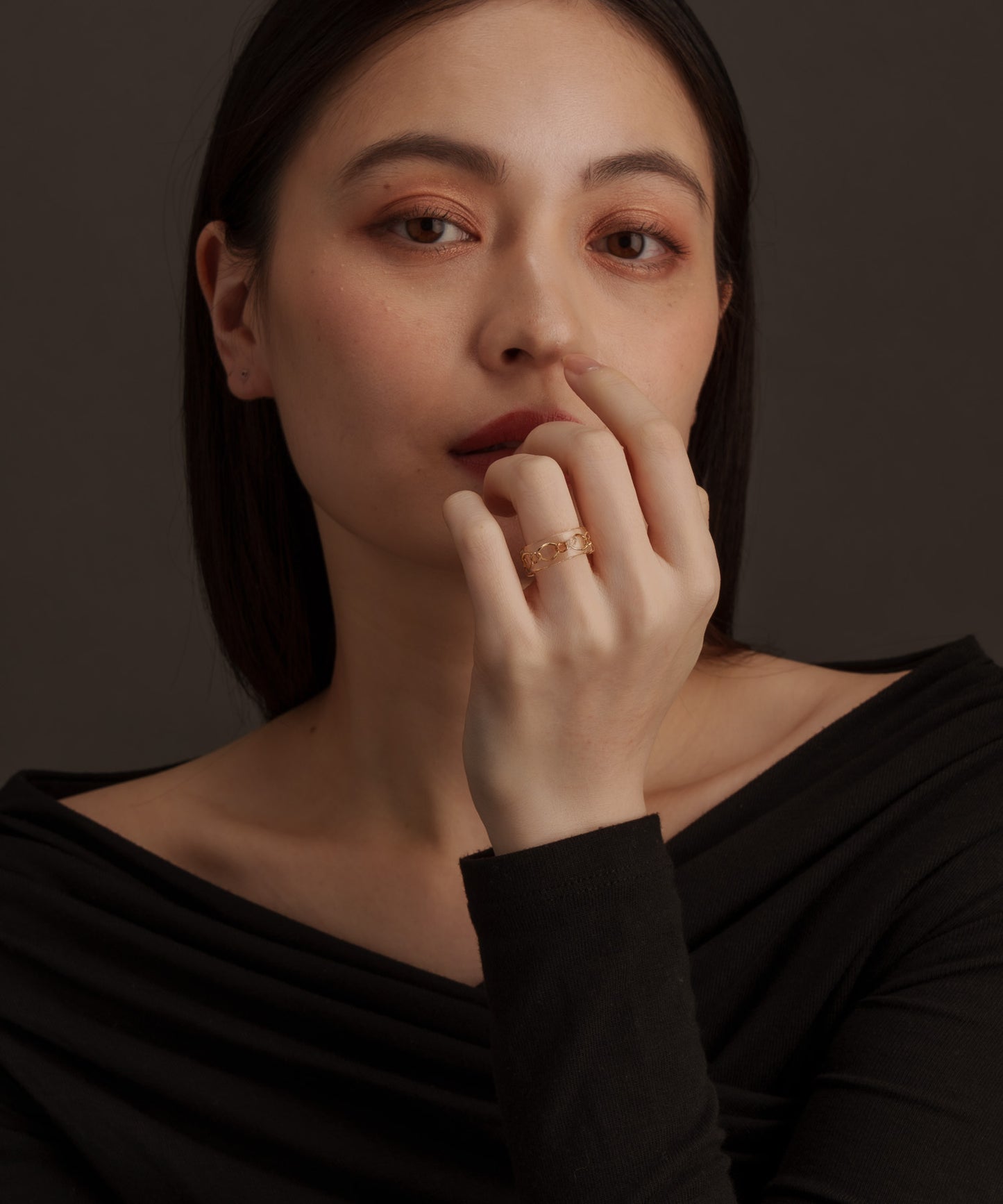 チェーン樹脂リング【Gold】