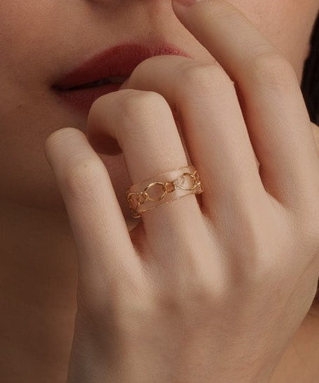 チェーン樹脂リング【Gold】 | tok