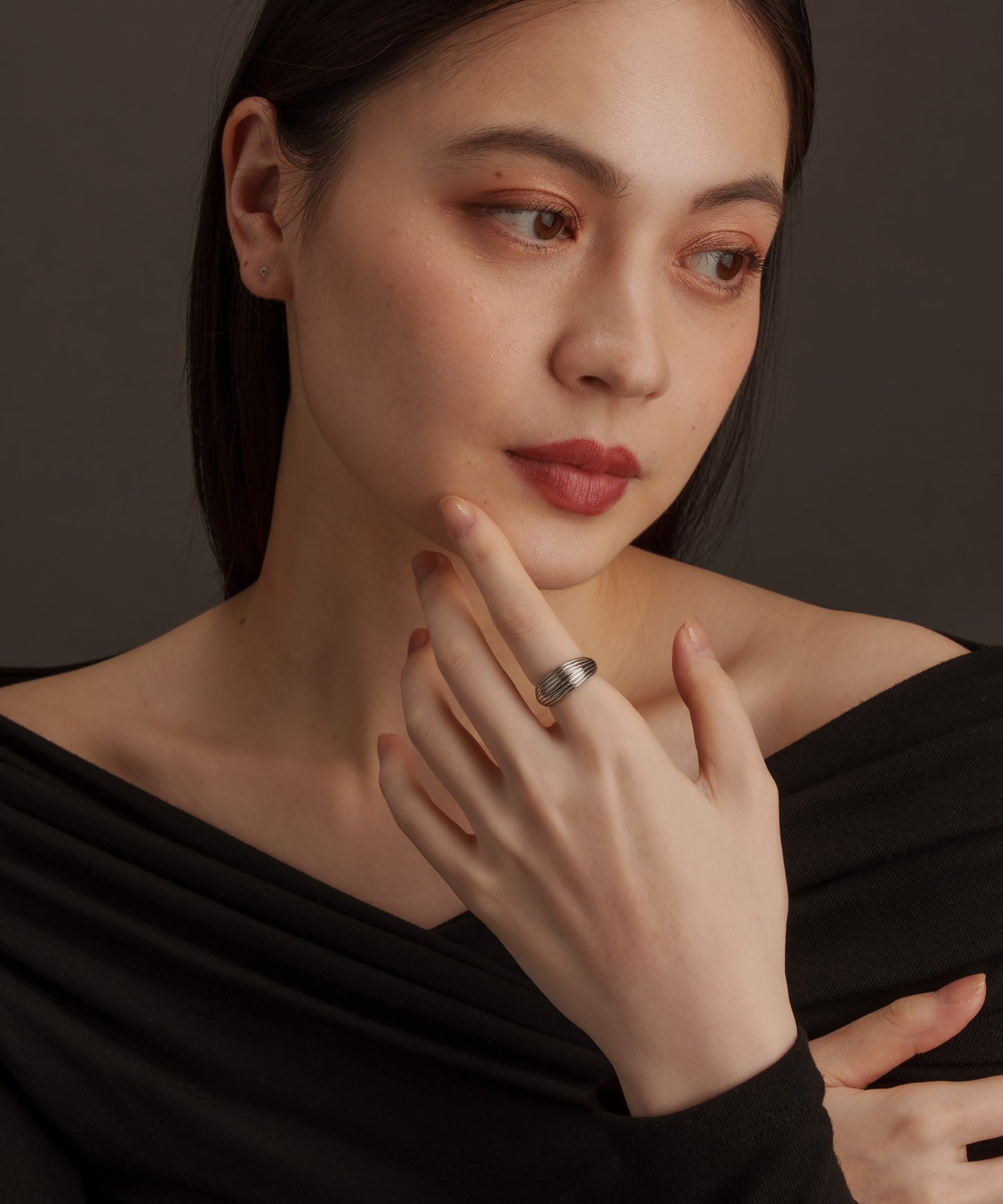 立体ラインリング【Silver】