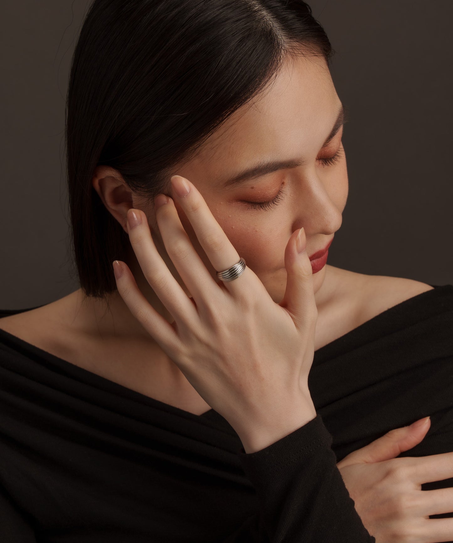 立体ラインリング【Silver】