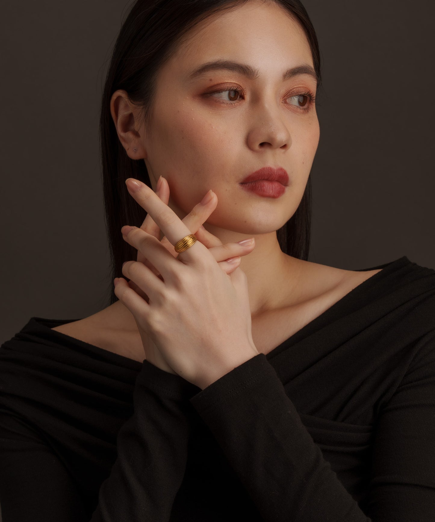 立体ラインリング【Gold】