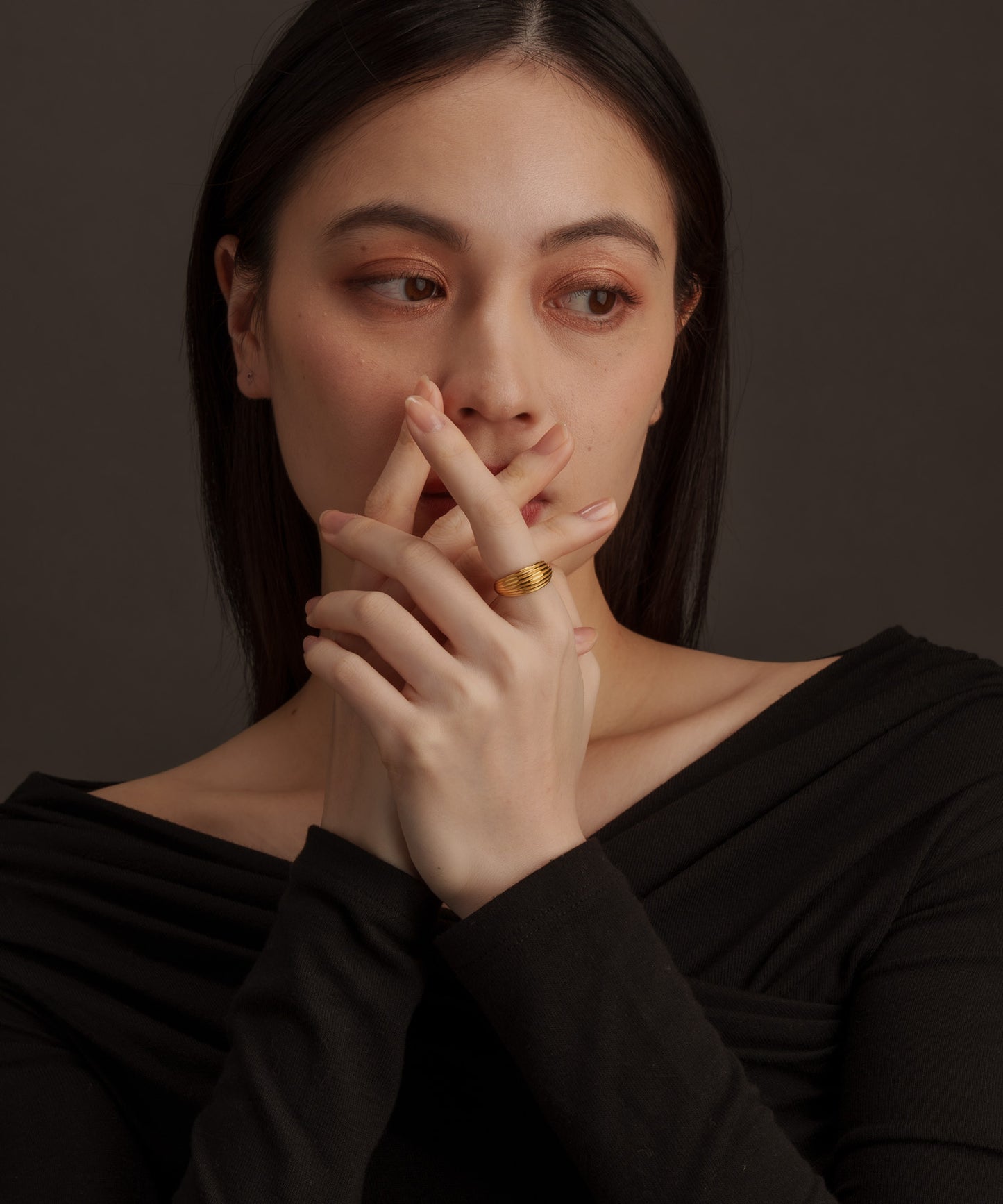 立体ラインリング【Gold】