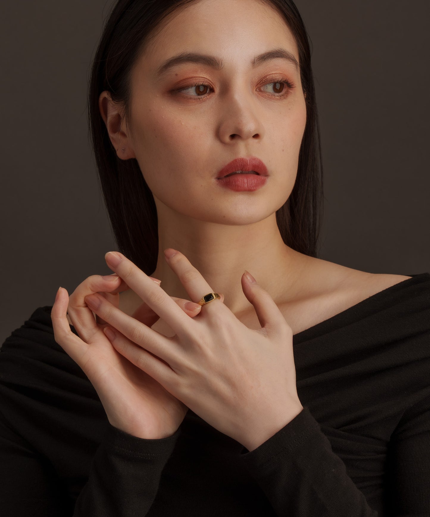 ヴィンテージストーンリング【Gold×Black】